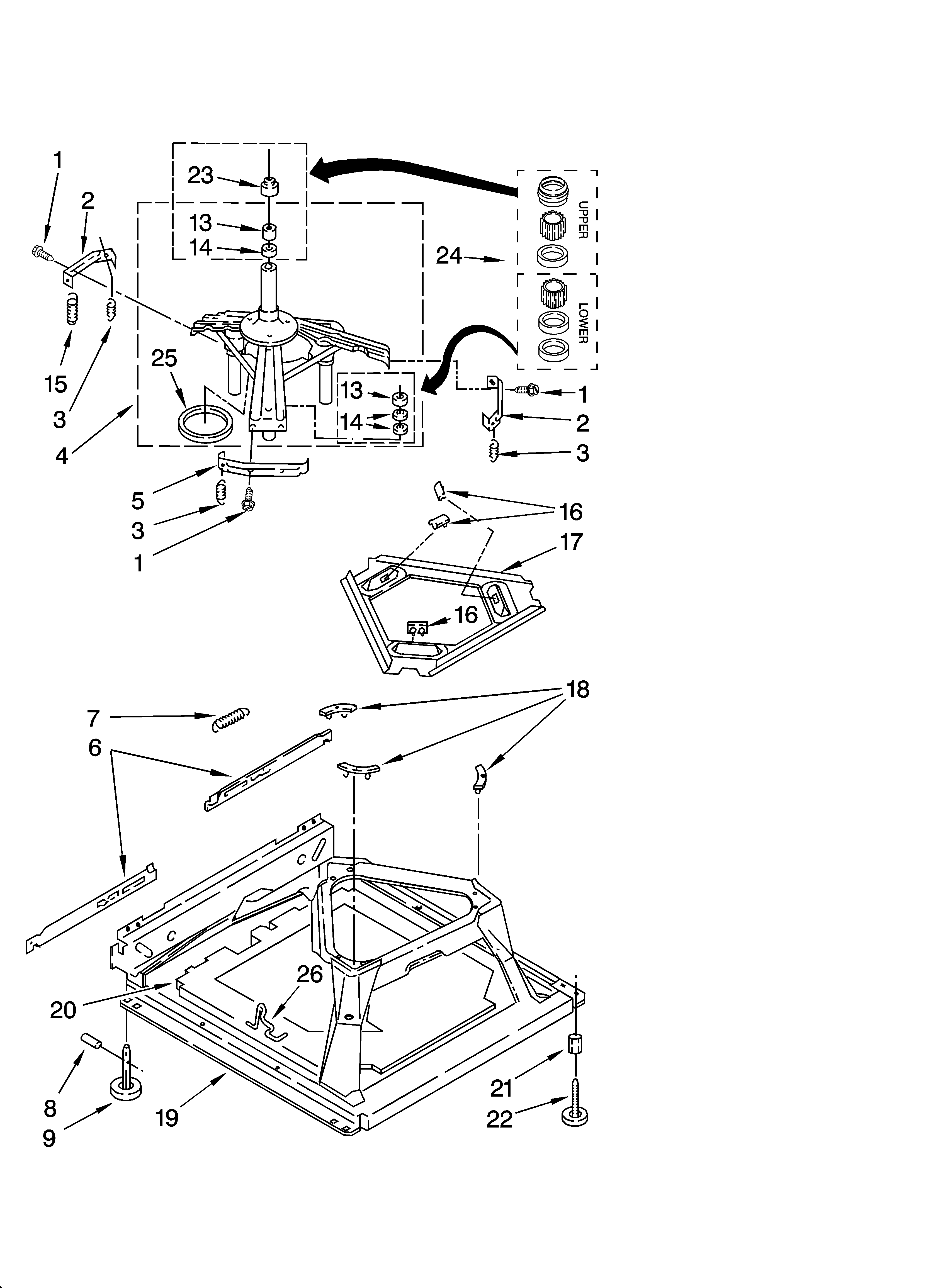 Whirlpool GST9630PG3 machine base parts diagram