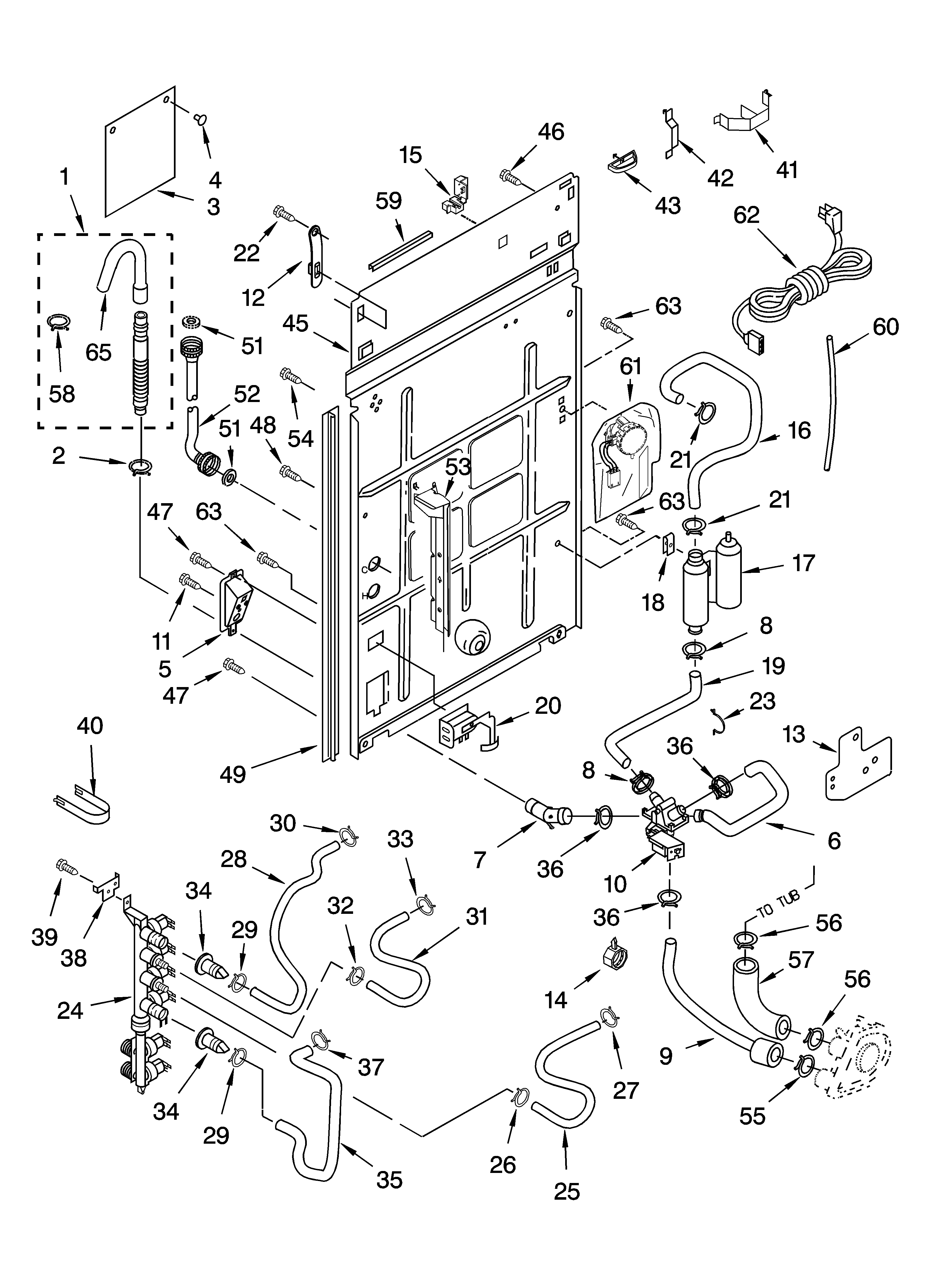 Whirlpool GSX9750PW1 rear panel parts diagram