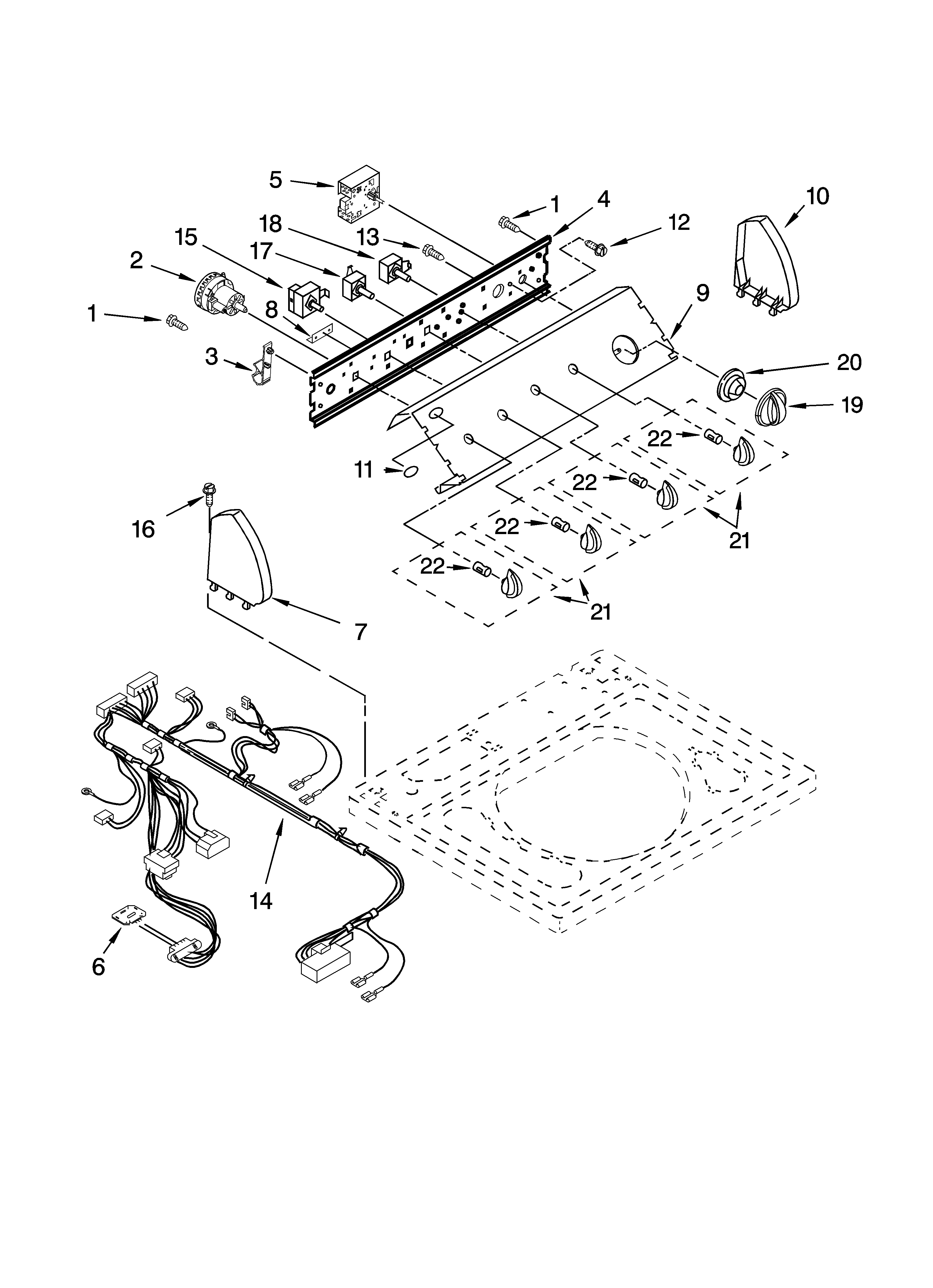 Whirlpool GSX9750PW1 control panel parts diagram