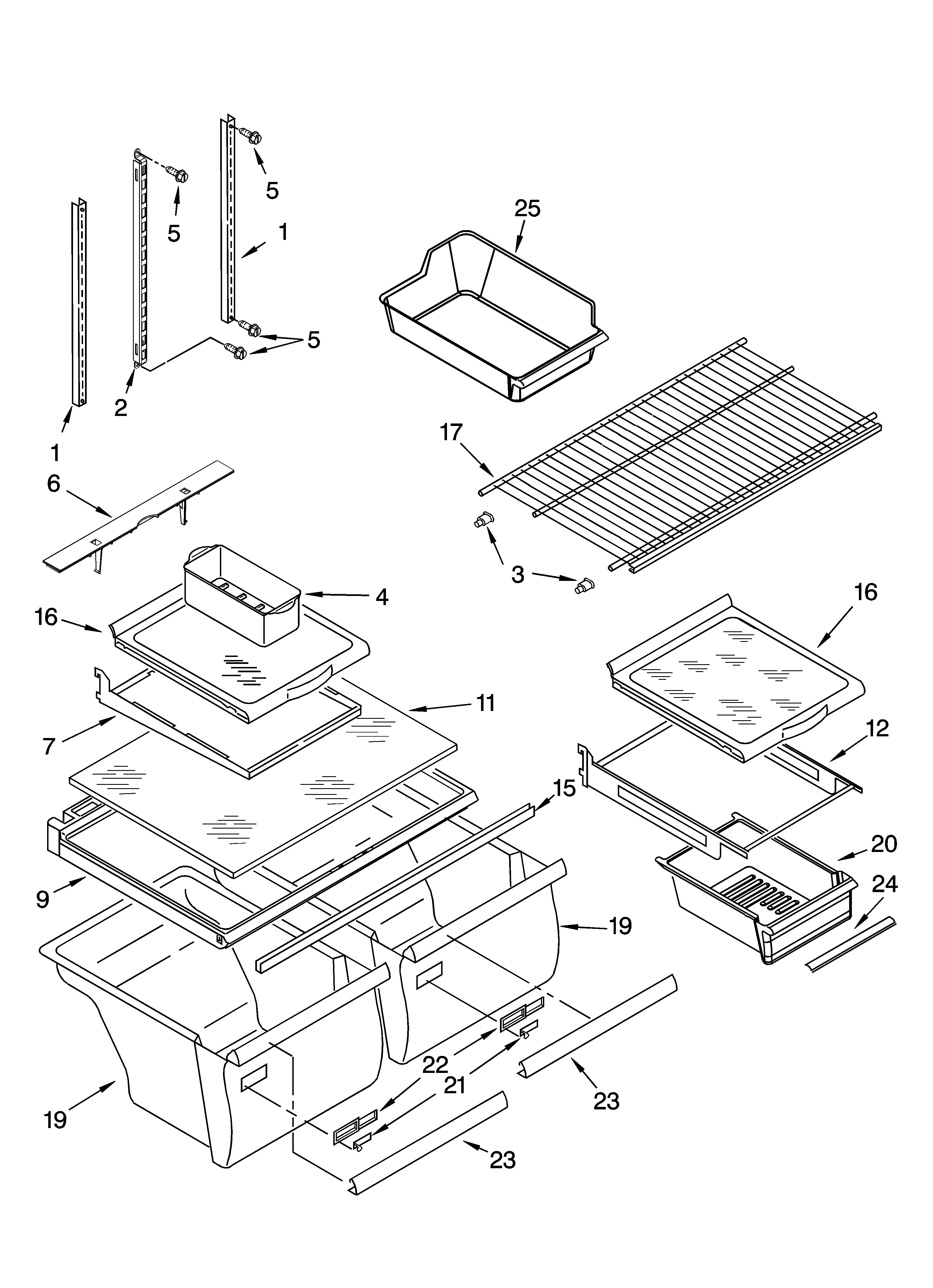 Whirlpool GT1SHTXMQ04 shelf parts diagram
