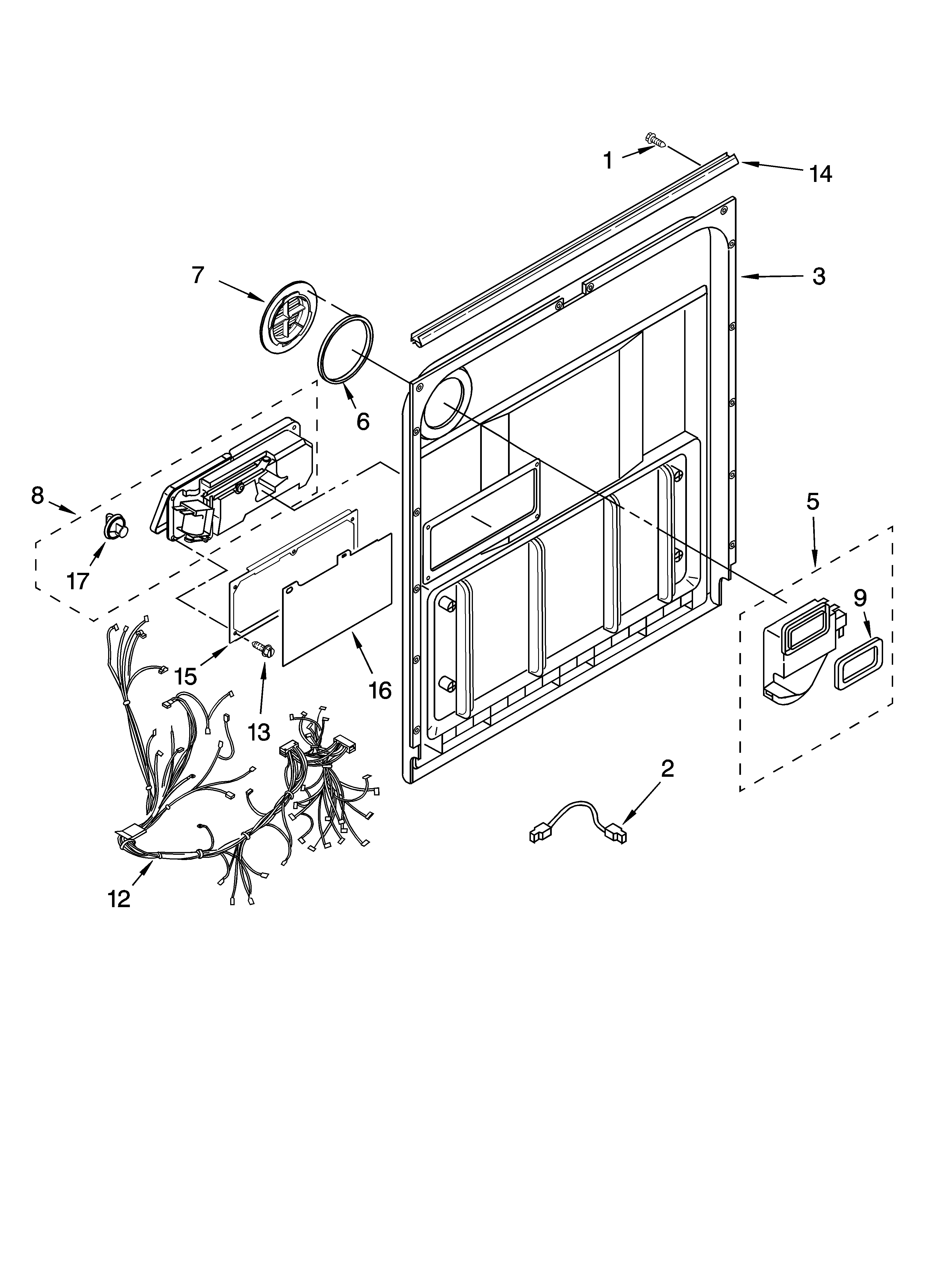 Whirlpool GU2548XTPS7 door and latch parts diagram
