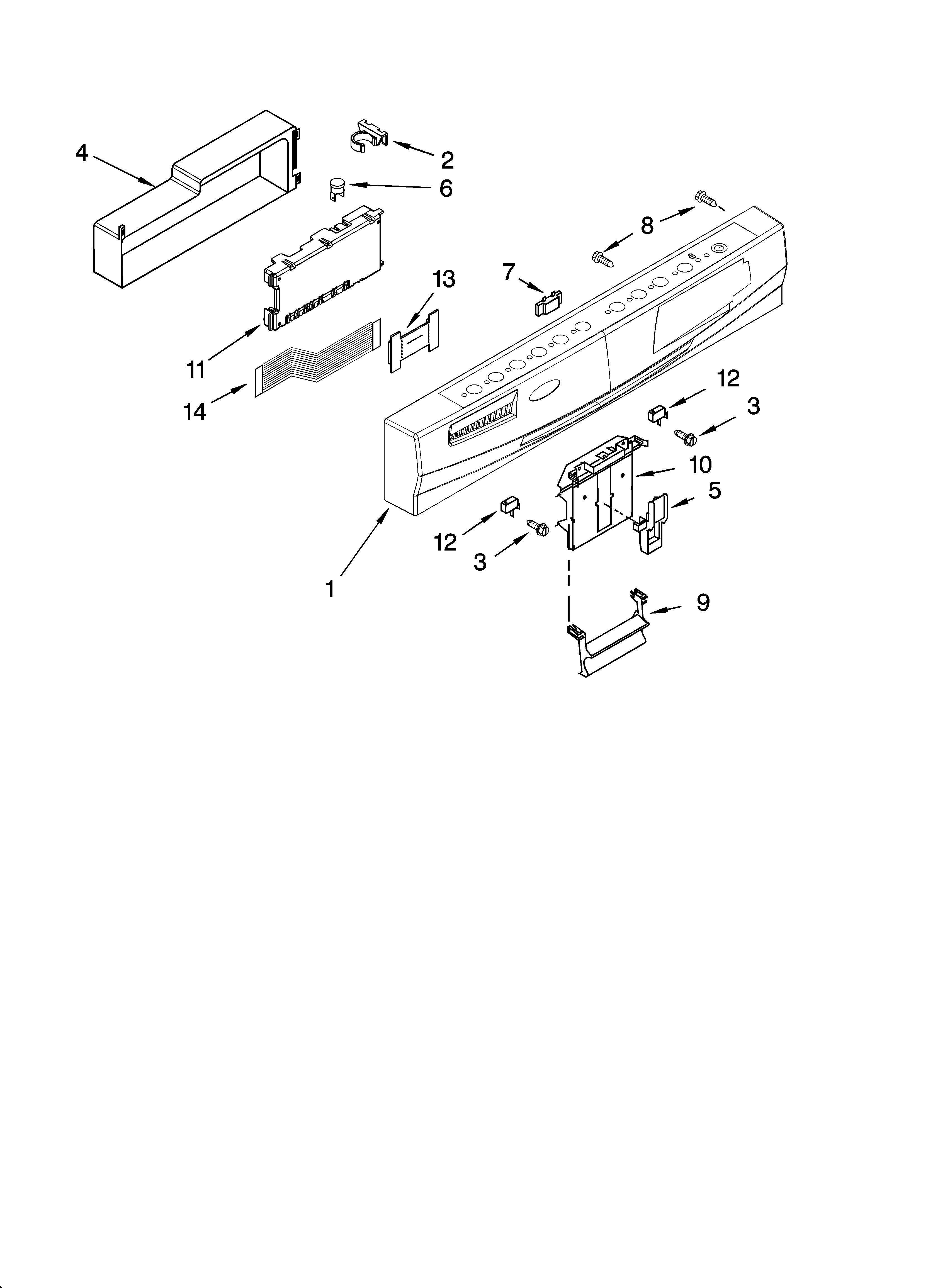 Whirlpool GU2600XTPQ7 control panel parts diagram