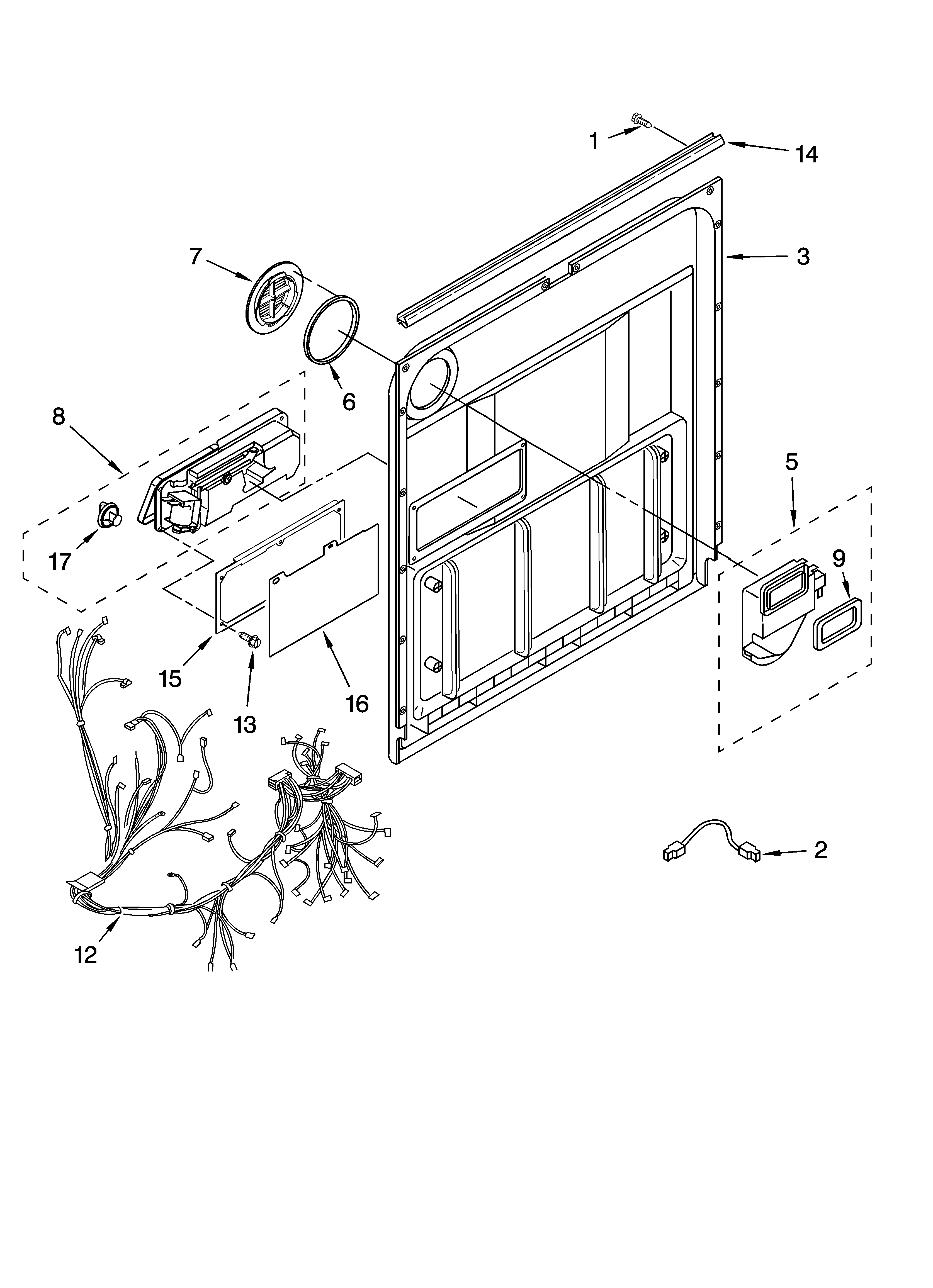 Whirlpool GU2600XTPQ7 door and latch parts diagram