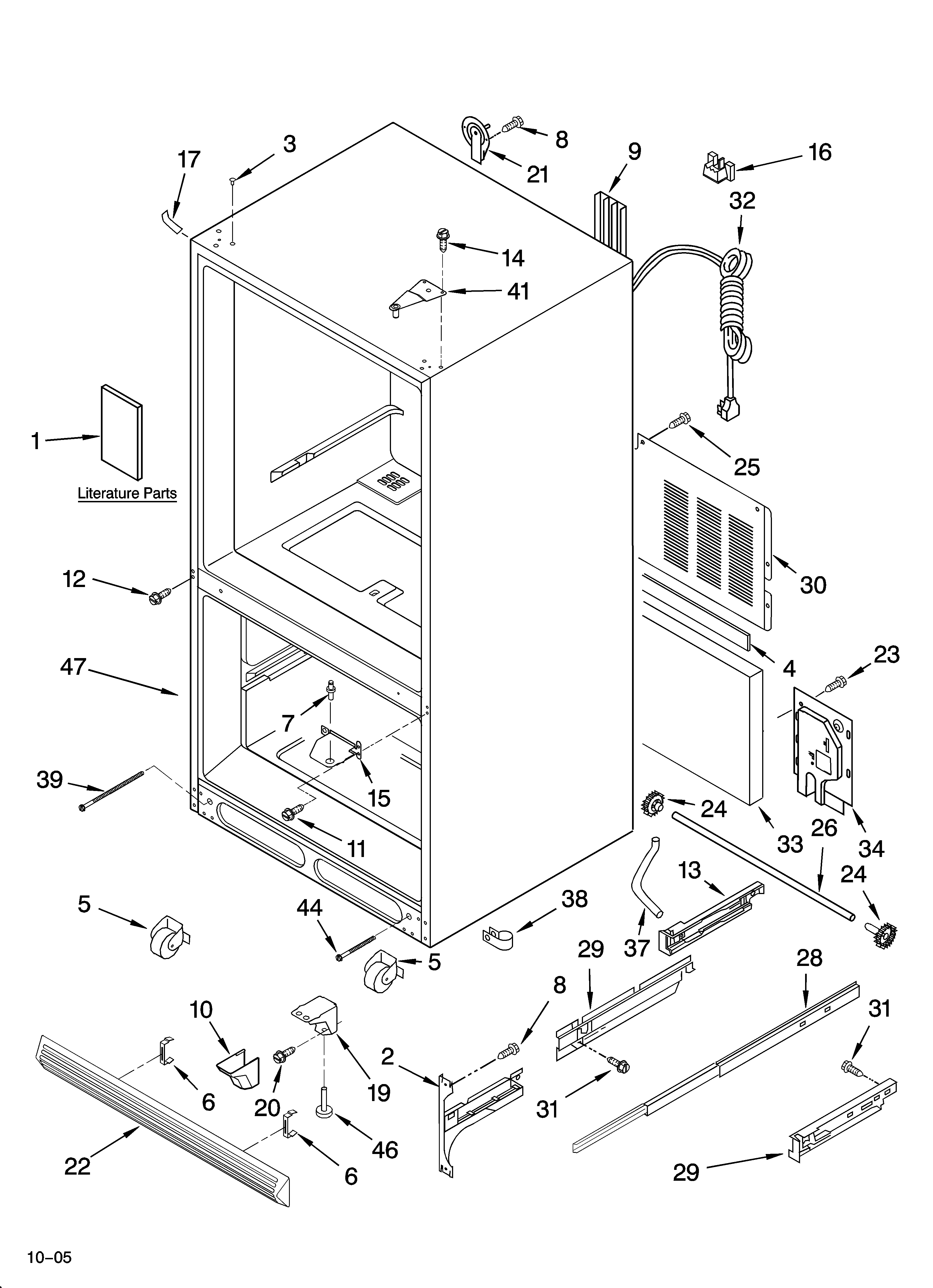 KitchenAid KBRP20ERSS00 cabinet parts diagram
