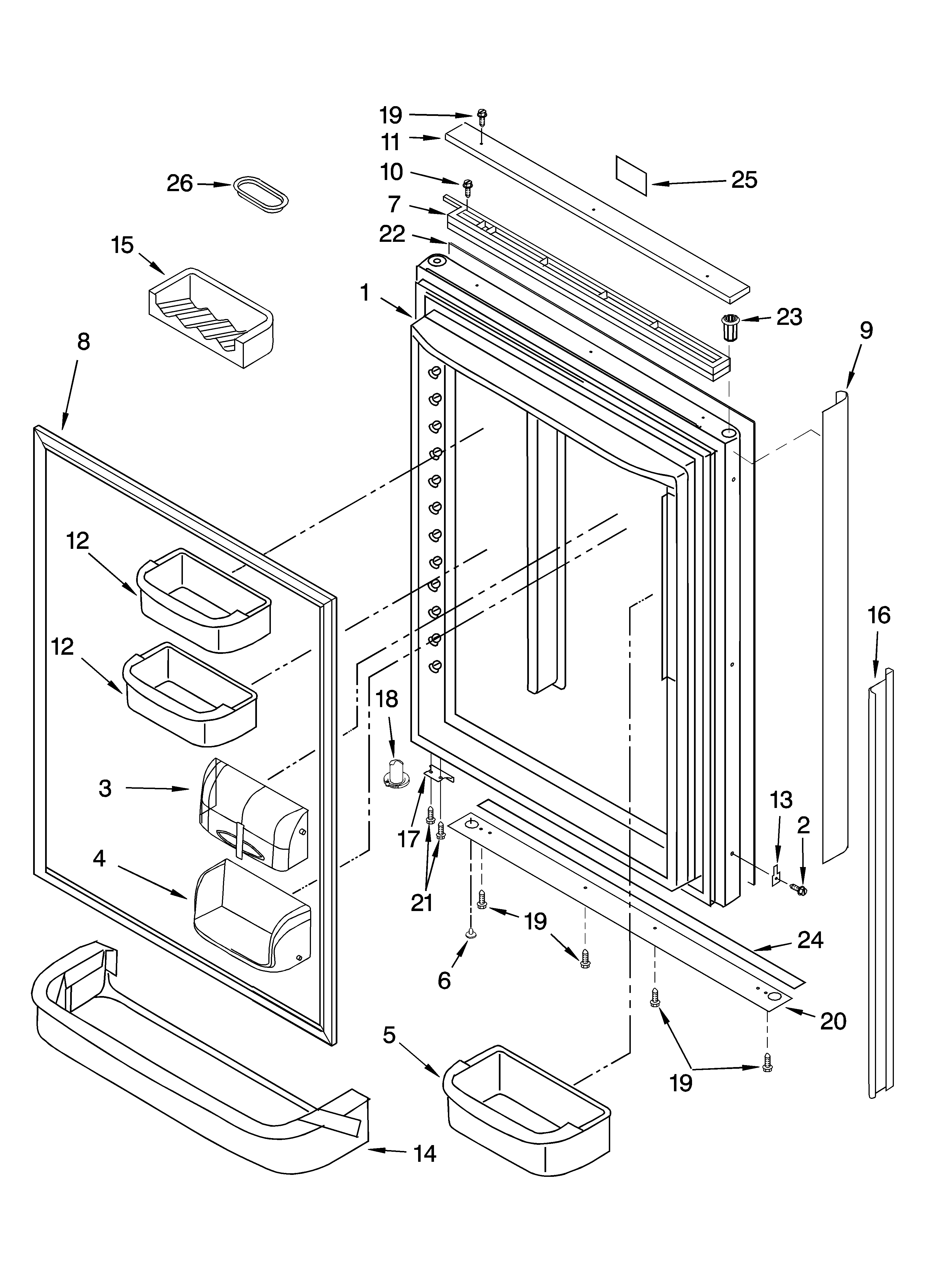 KitchenAid KBRP20ERSS00 refrigerator door parts diagram