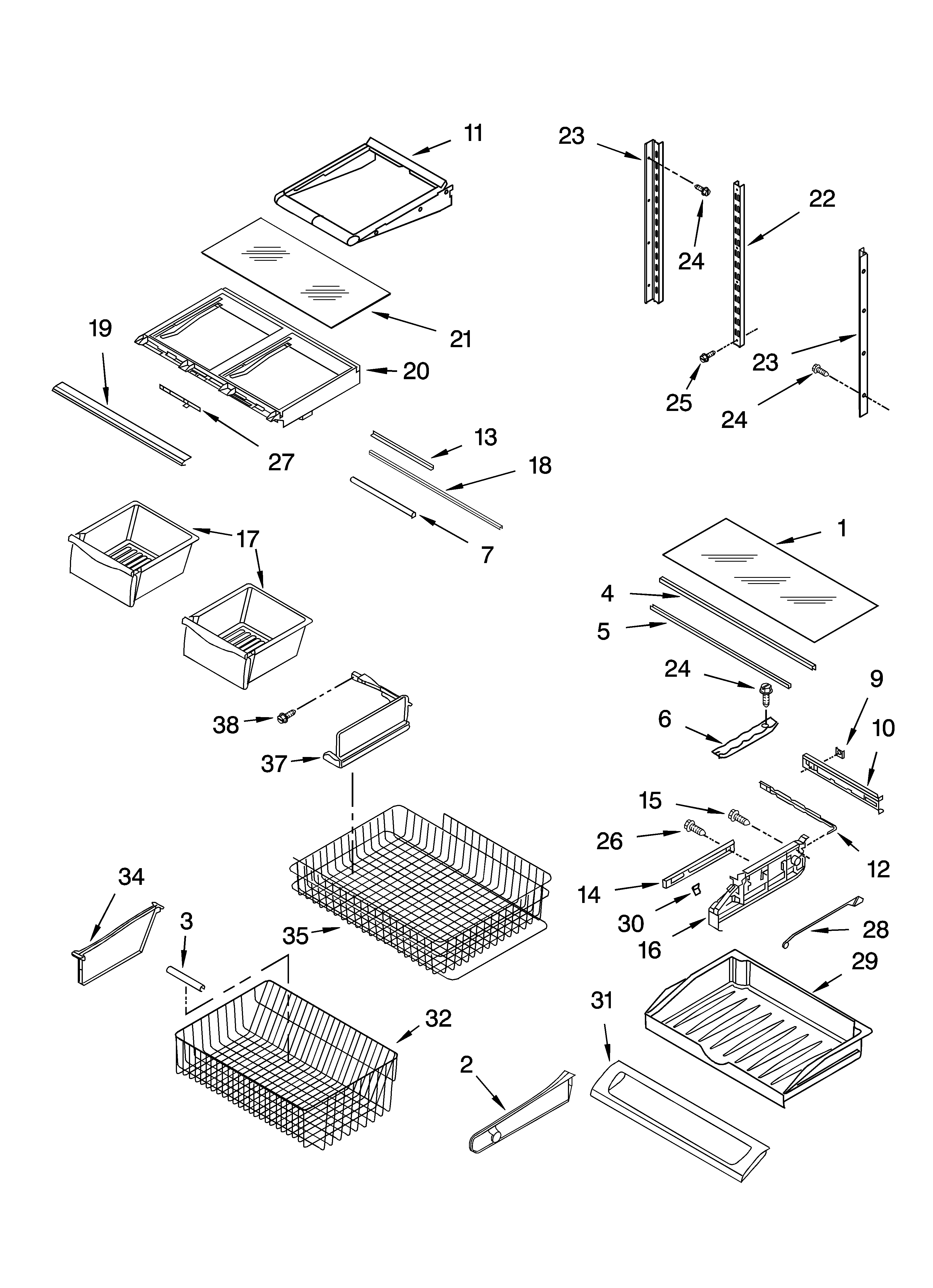 KitchenAid KBRP20ERSS00 shelf parts diagram