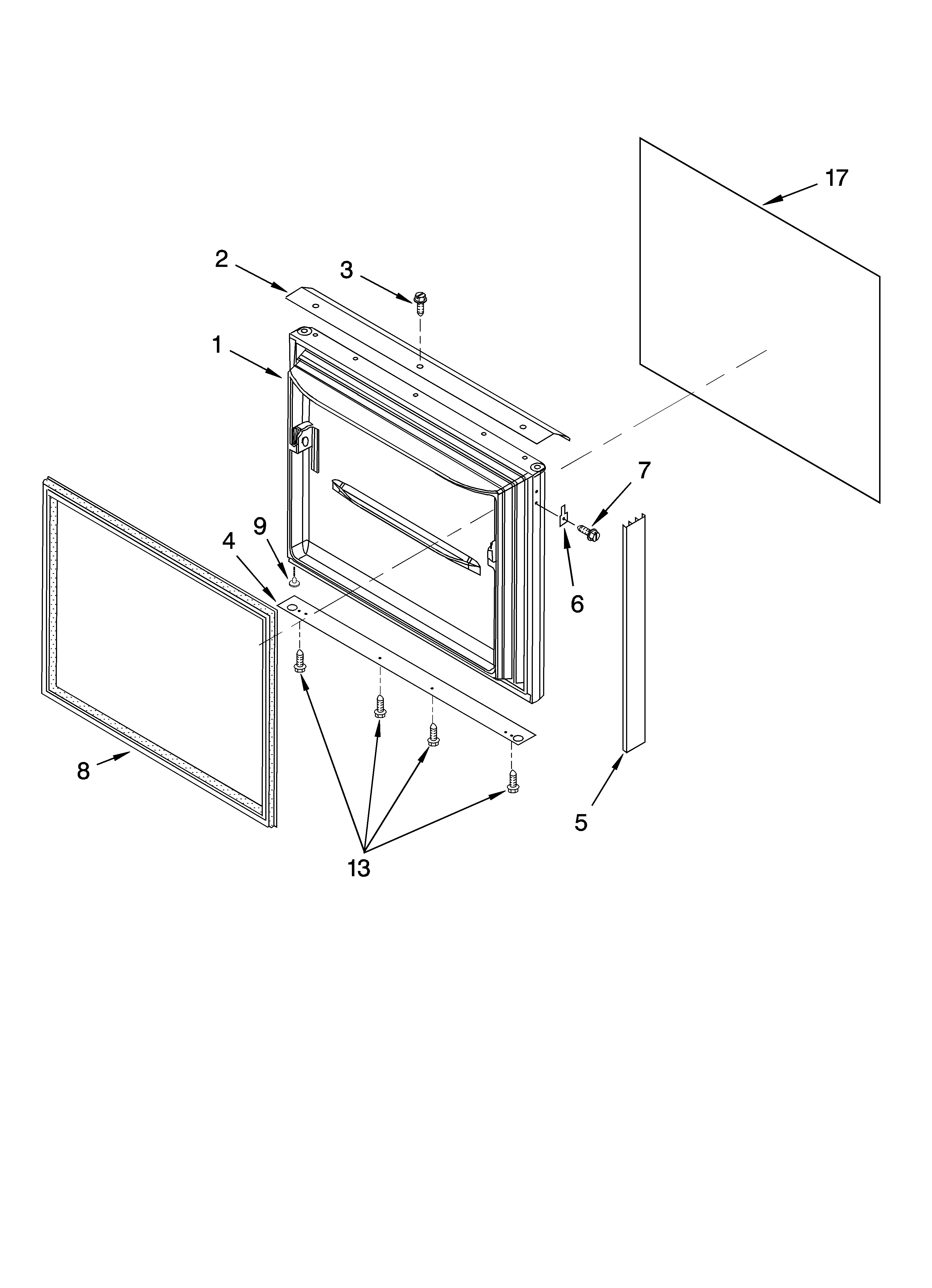 KitchenAid KBRP20ERSS00 freezer door parts, optional parts diagram