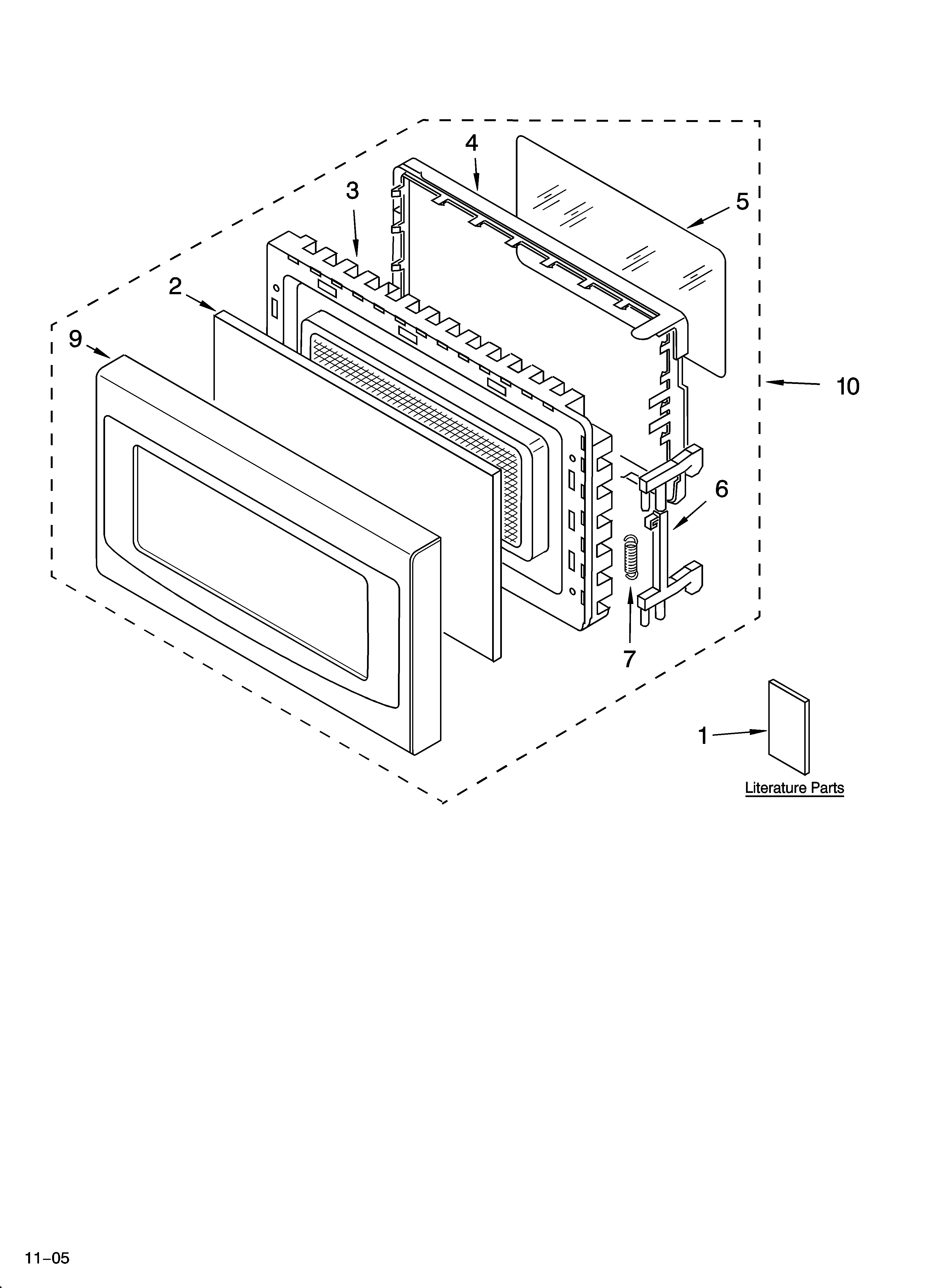 KitchenAid KCMS185JSS4 door parts diagram