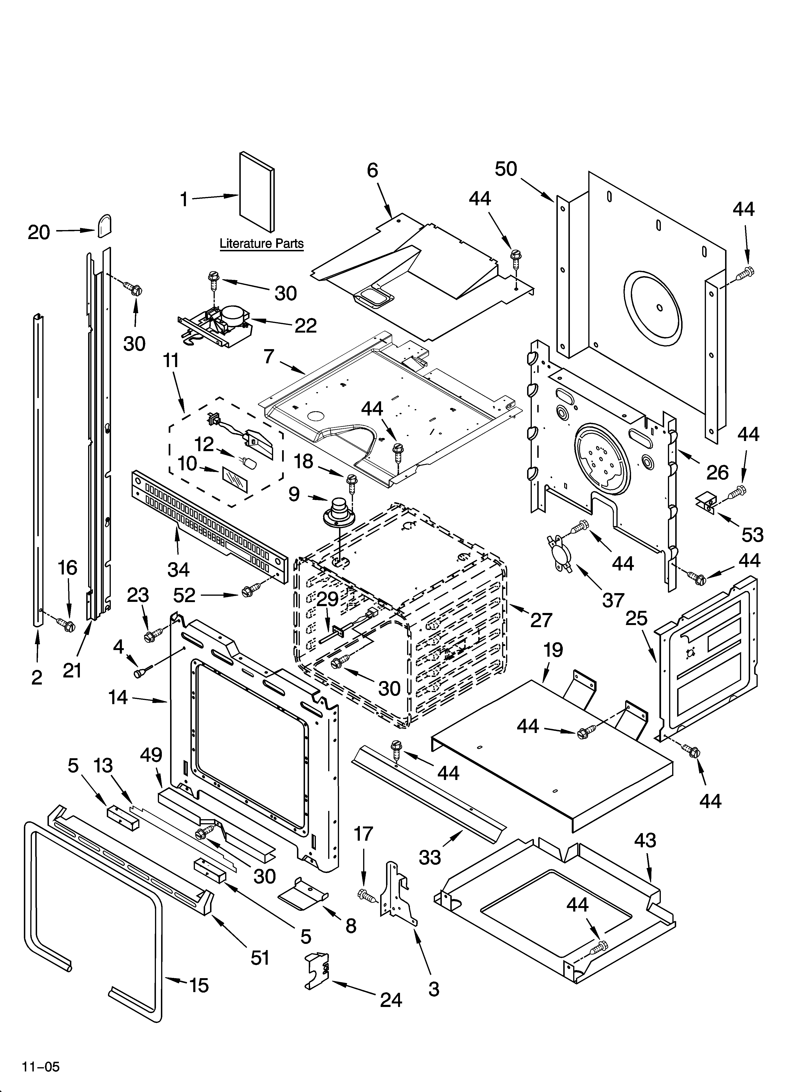 KitchenAid KEBC207KBL05 oven parts diagram