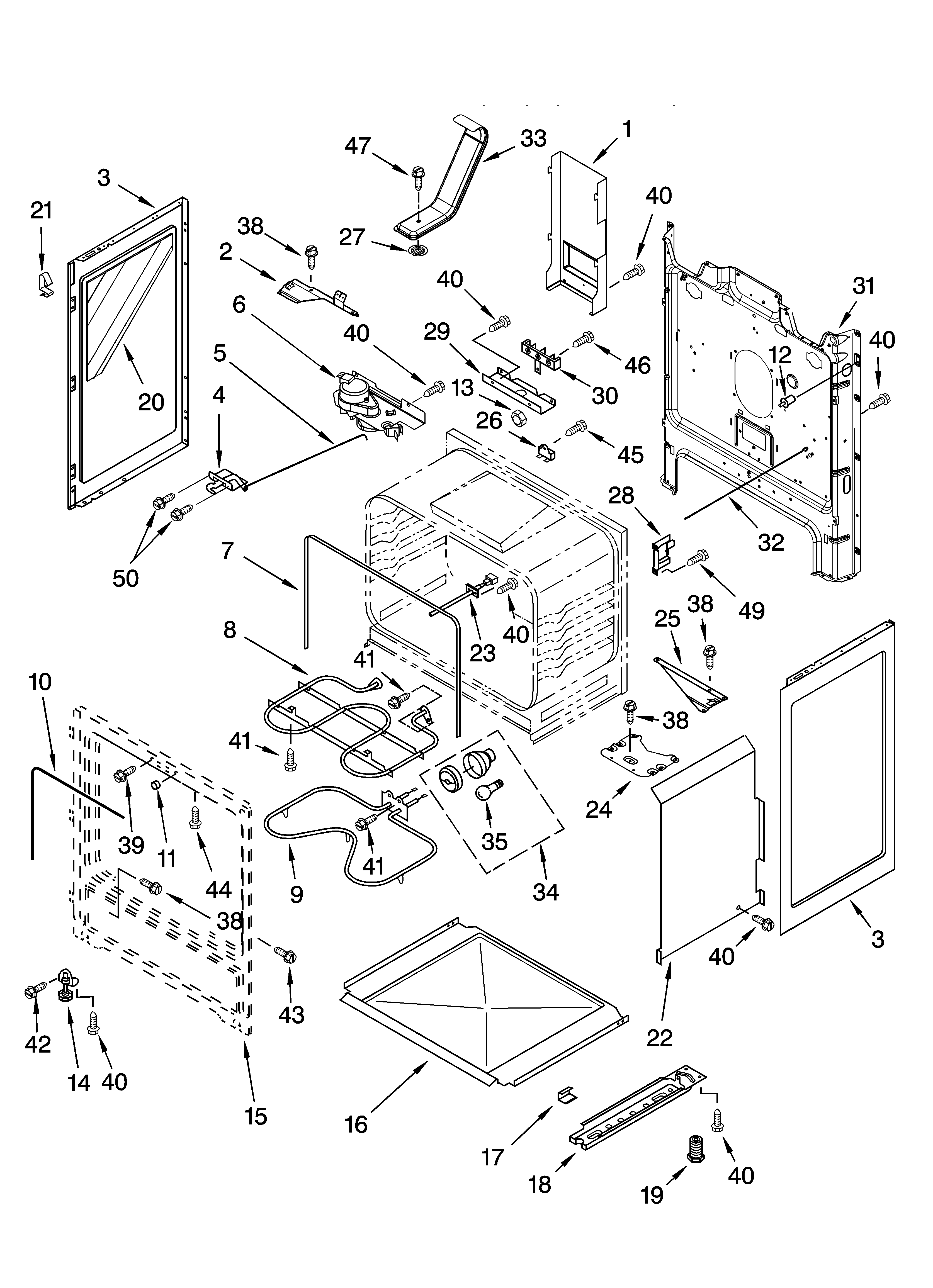 KitchenAid KERI201PWH3 chassis parts diagram
