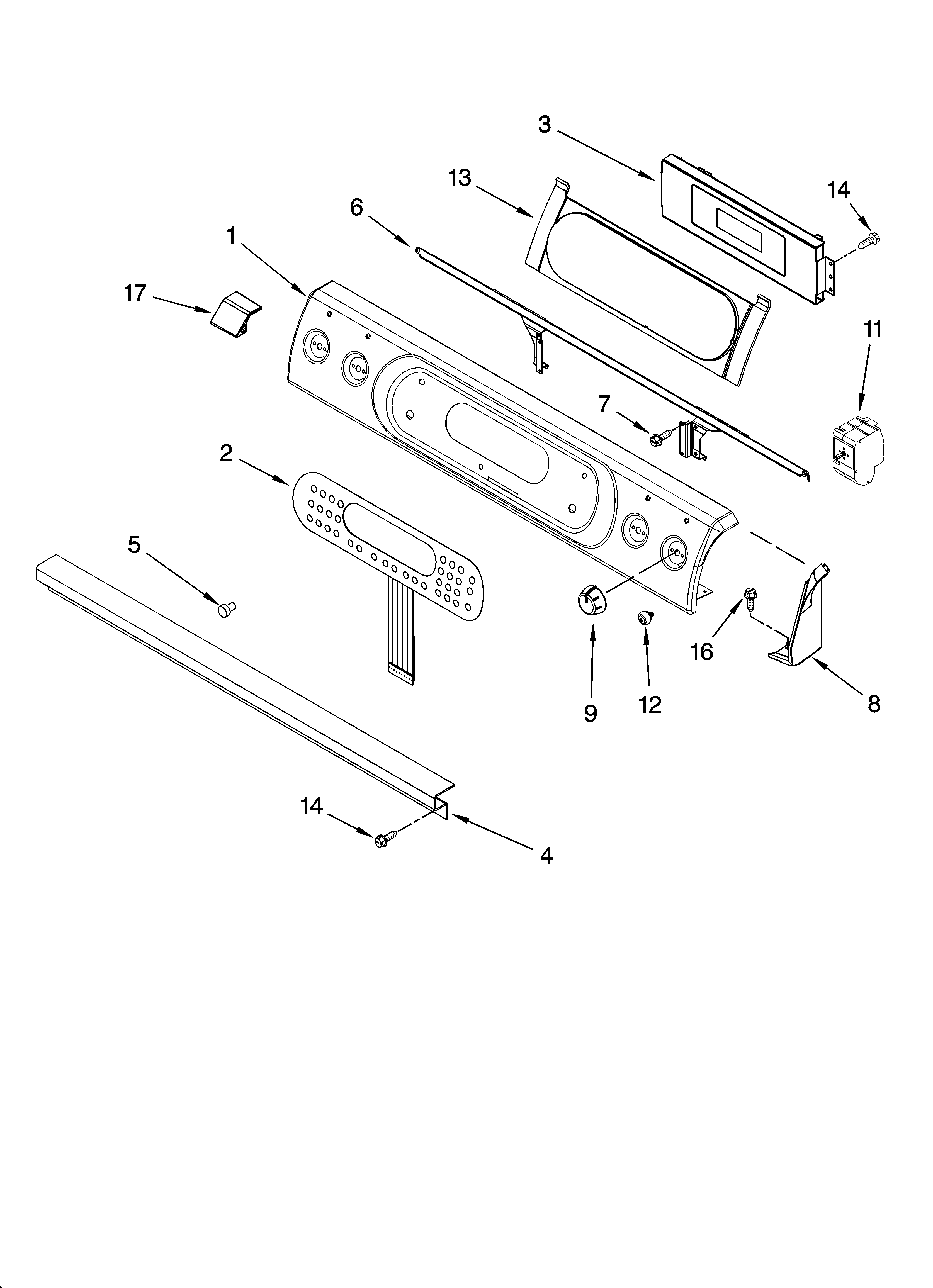 KitchenAid KESA907PBB02 control panel parts diagram