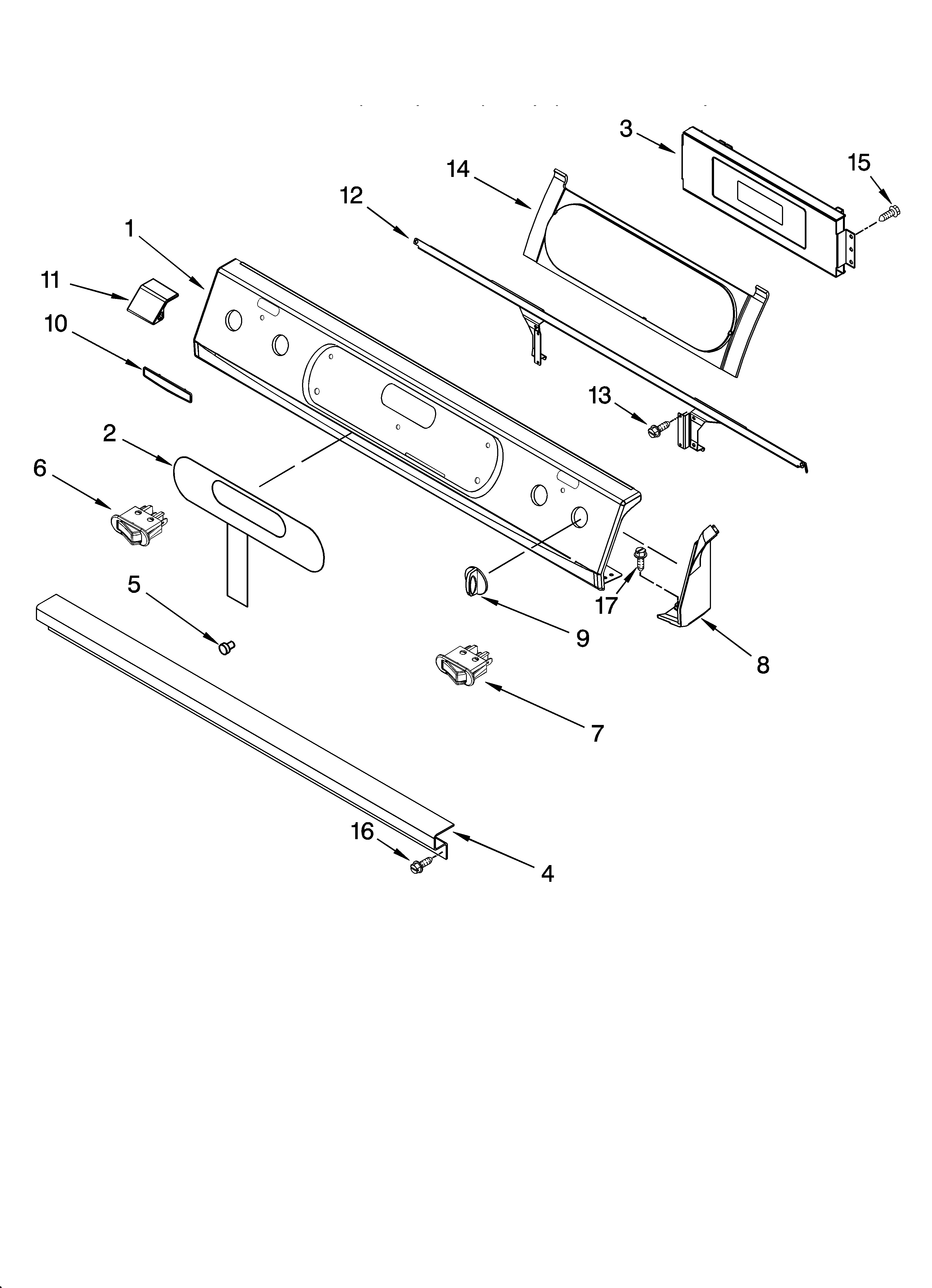 KitchenAid KESI901PBL01 control panel parts diagram