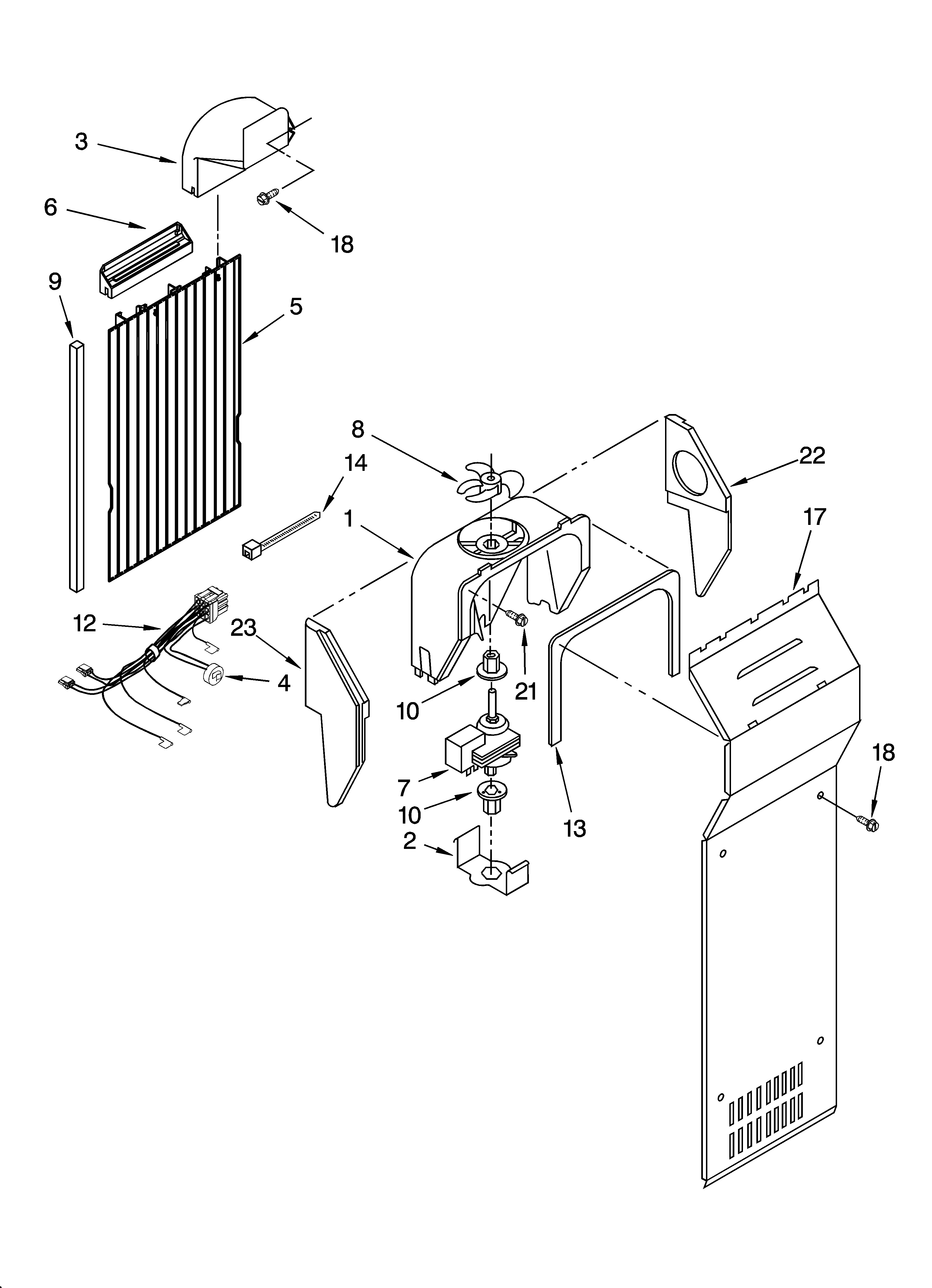 KitchenAid KSRA22KNSS01 air flow parts diagram