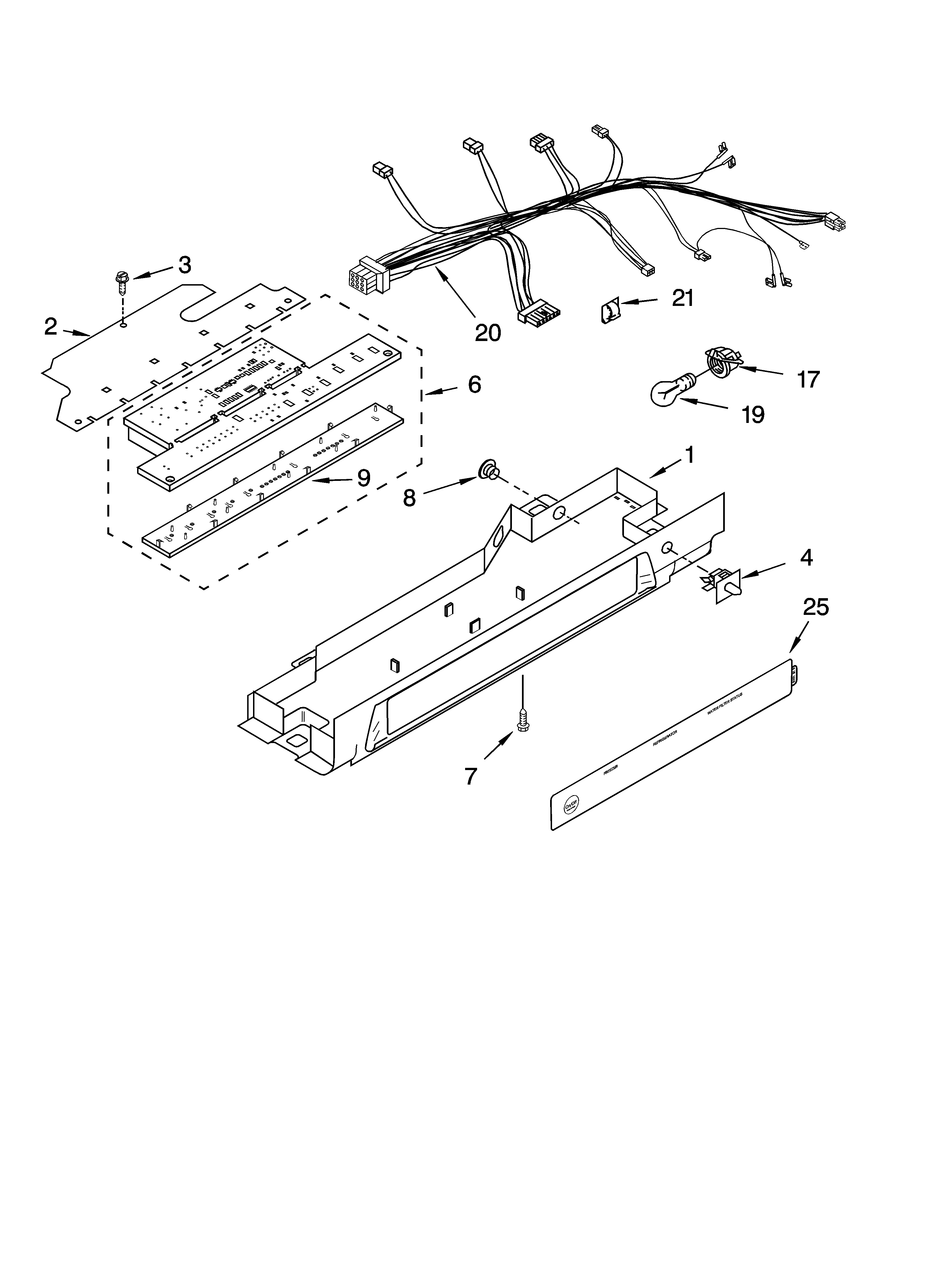 KitchenAid KSRA22KNSS01 control parts, optional parts diagram