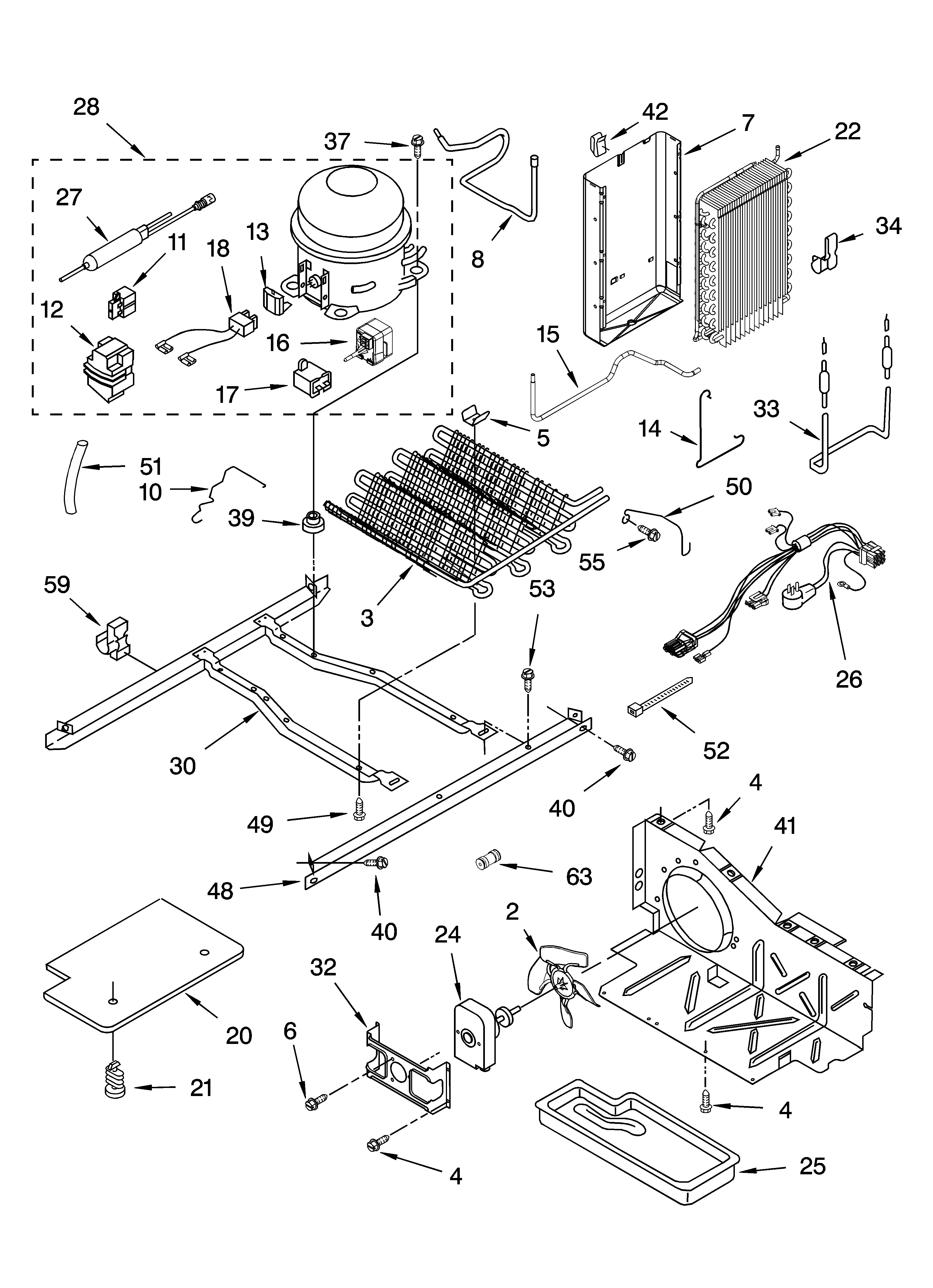 KitchenAid KSRB22FRBX01 unit parts diagram