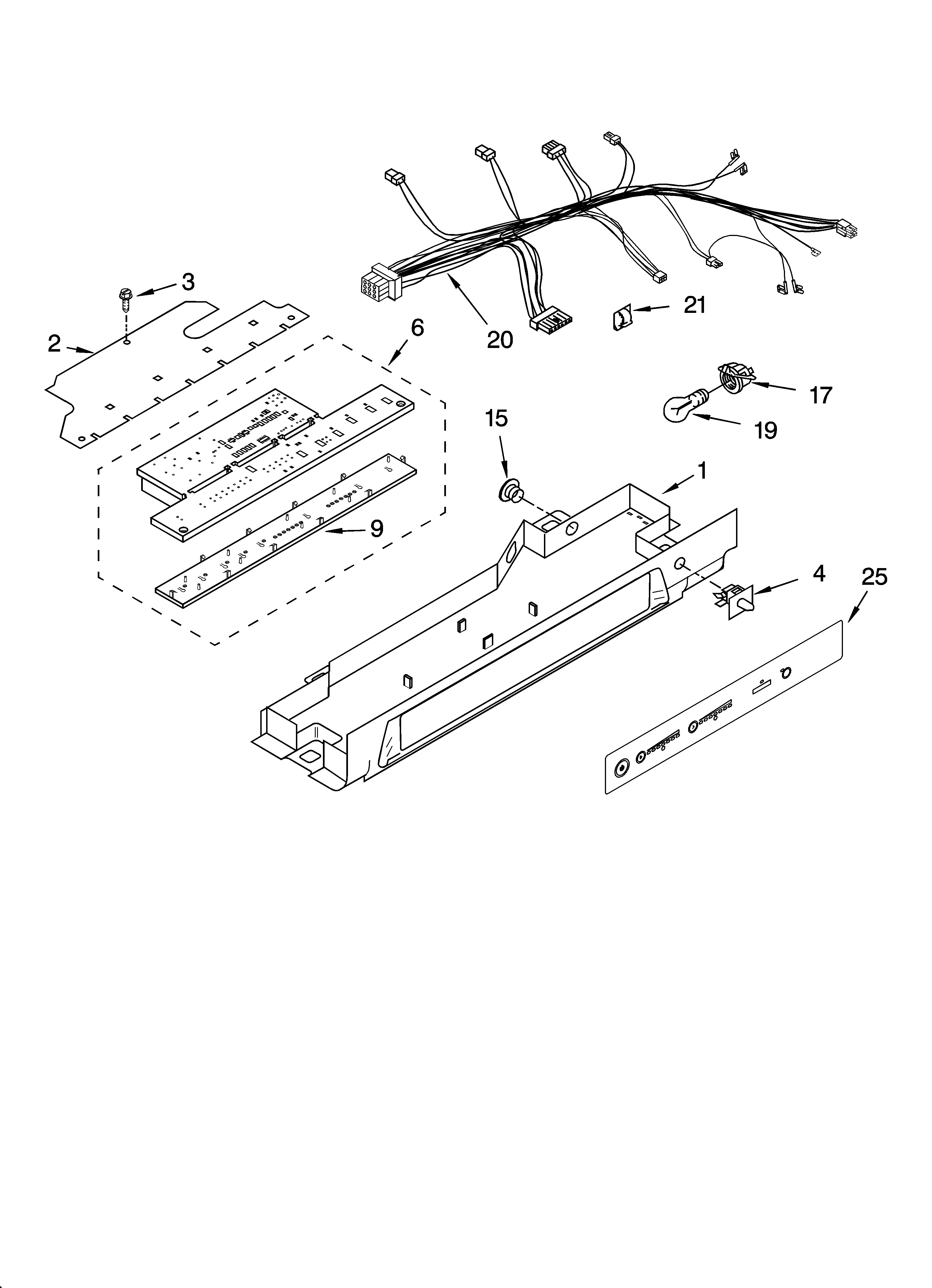 KitchenAid KSRB25FRBX01 control parts diagram