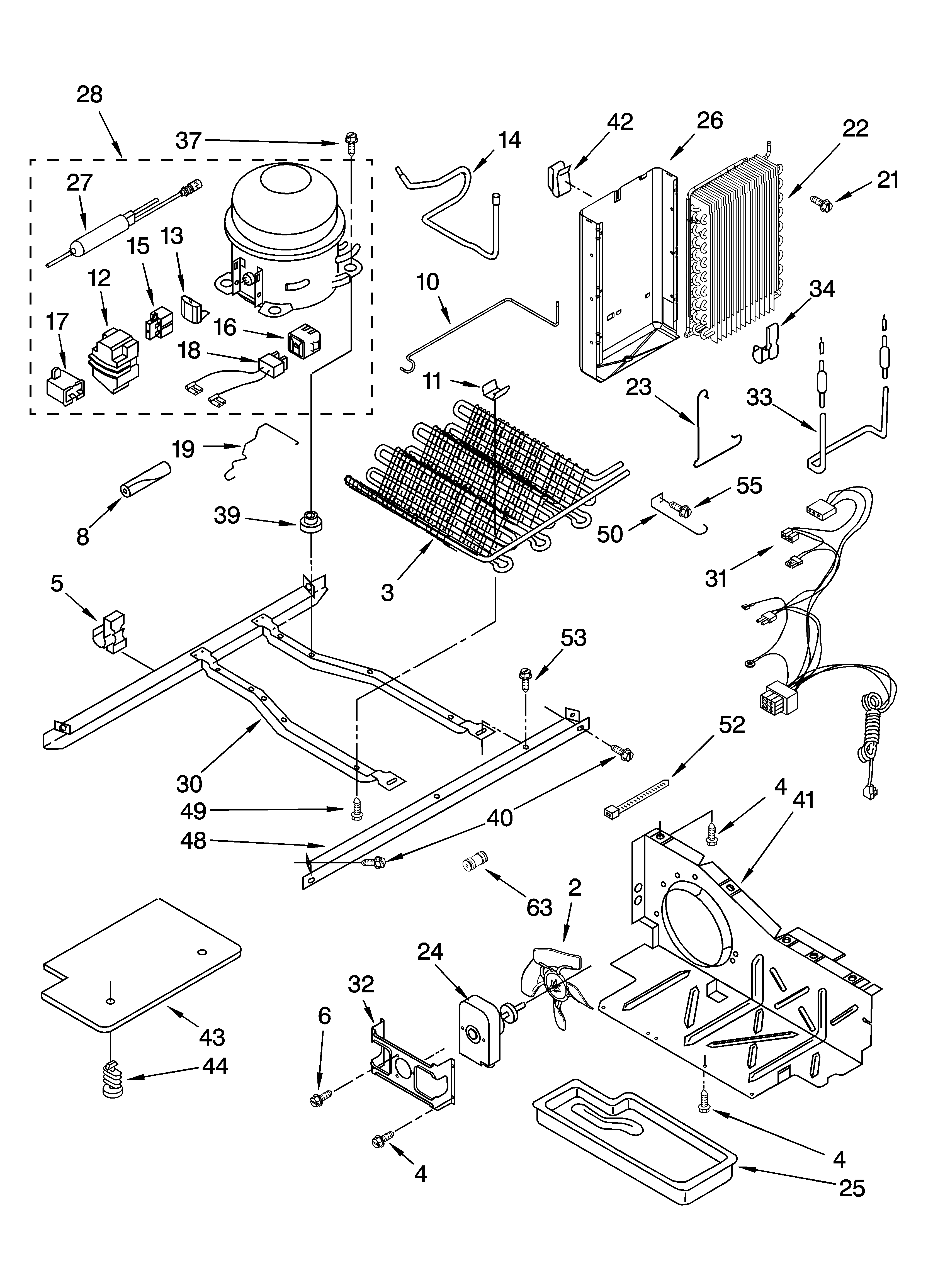 KitchenAid KSRD25FKWH16 unit parts diagram
