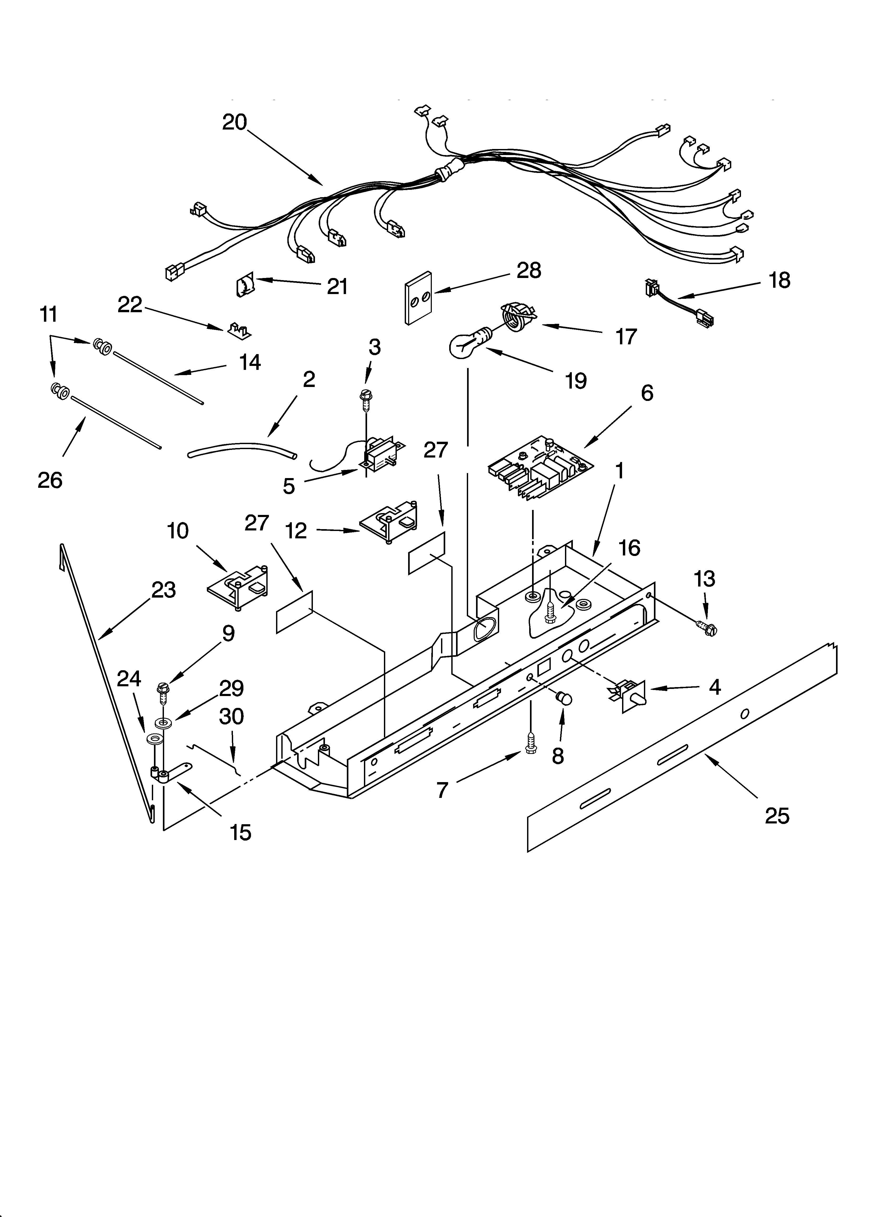 KitchenAid KSRI25FNST01 control parts diagram