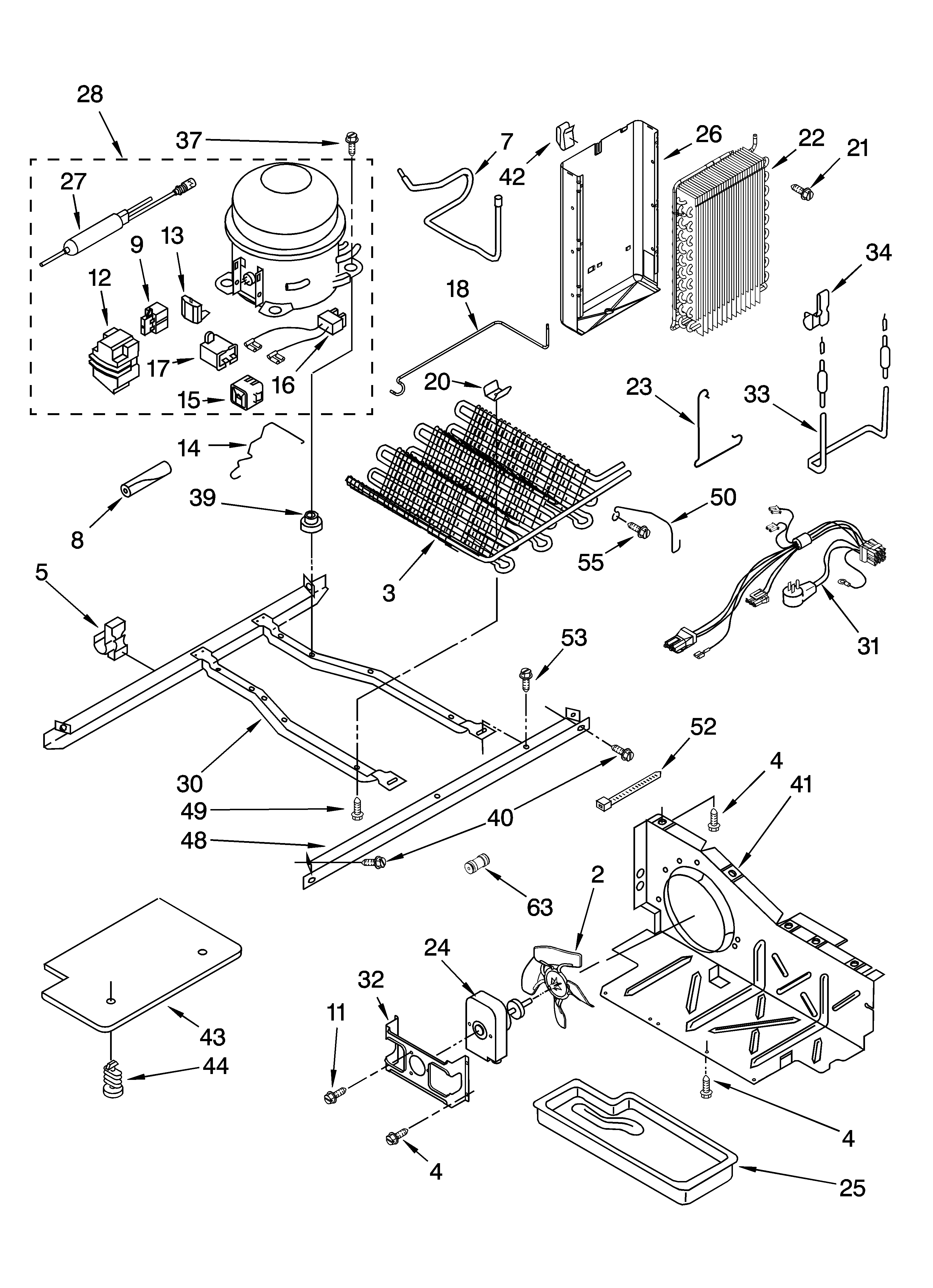 KitchenAid KSRI25FNST01 unit parts diagram