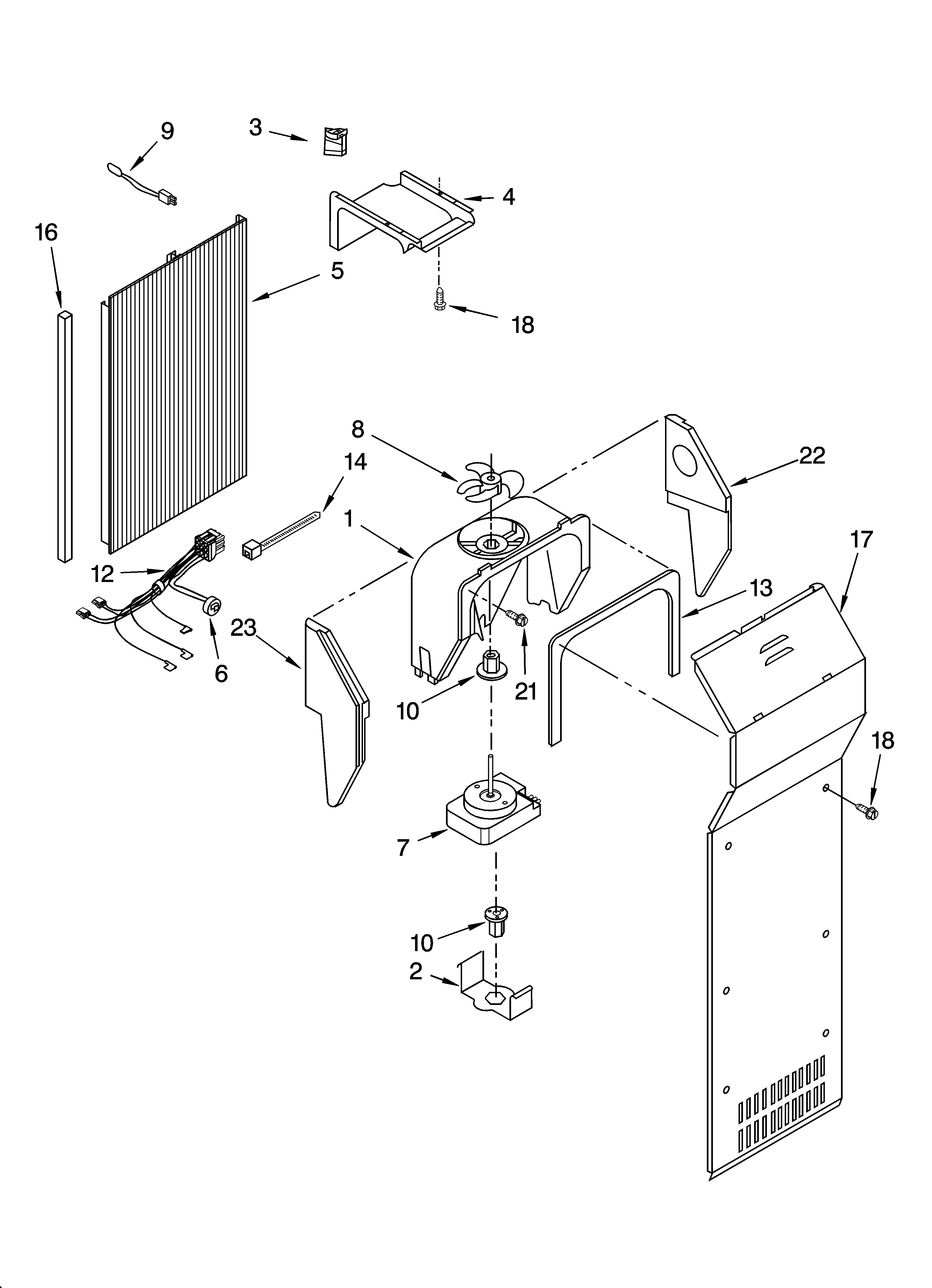 KitchenAid KSRP22FNWH01 air flow parts diagram