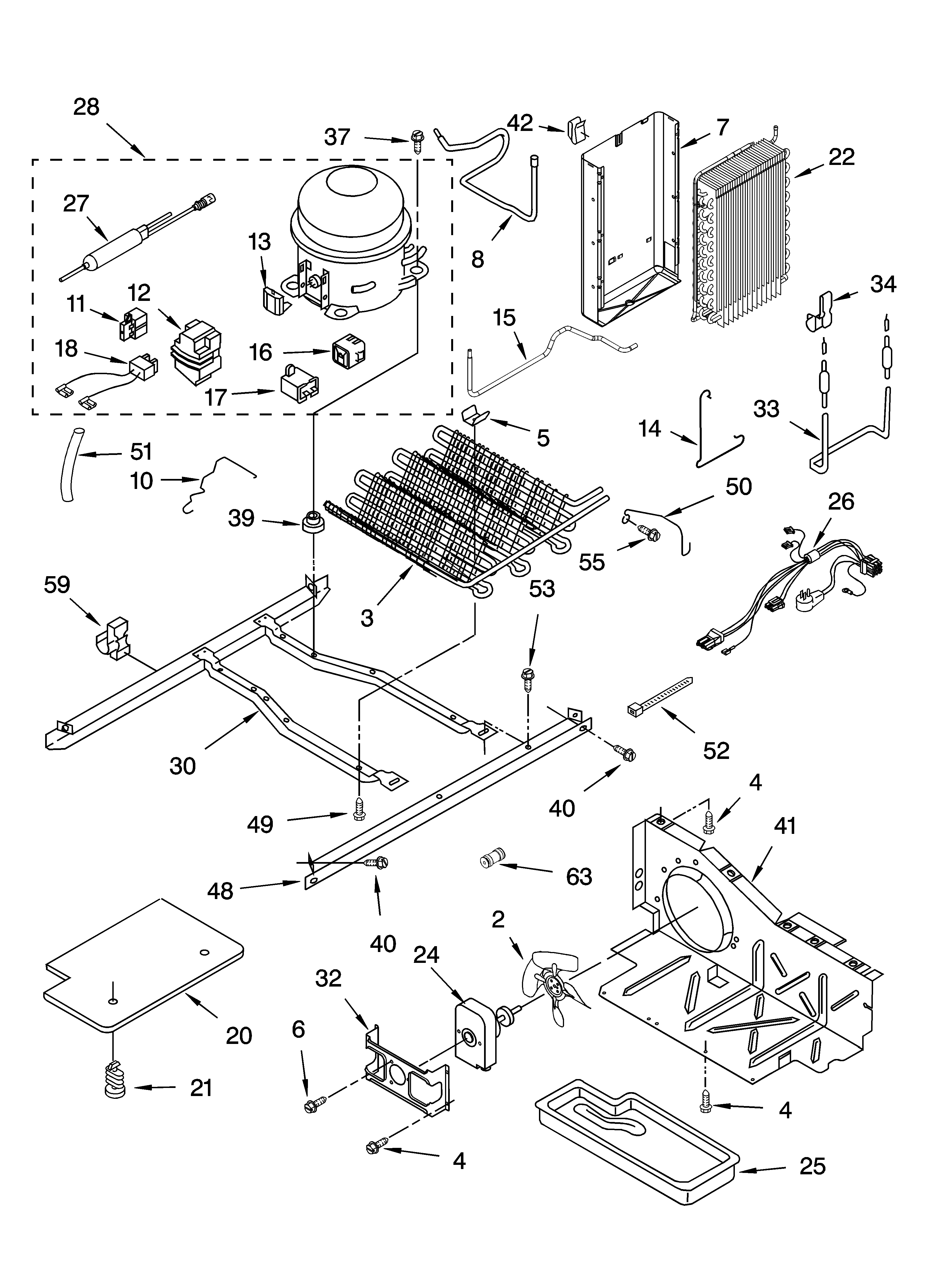 KitchenAid KSRP22FNWH01 unit parts diagram