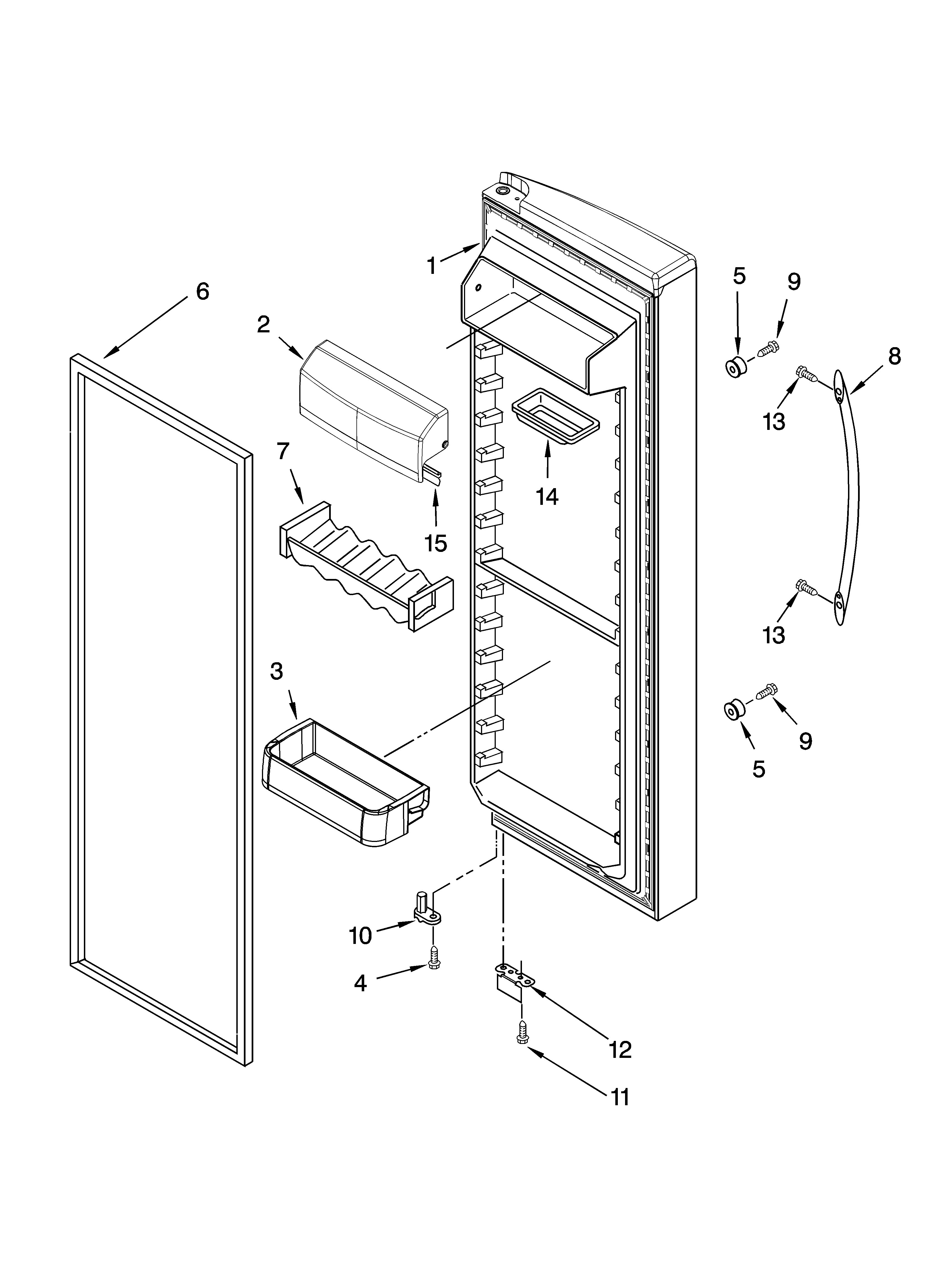 KitchenAid KSRT25CRBT00 refrigerator door parts diagram