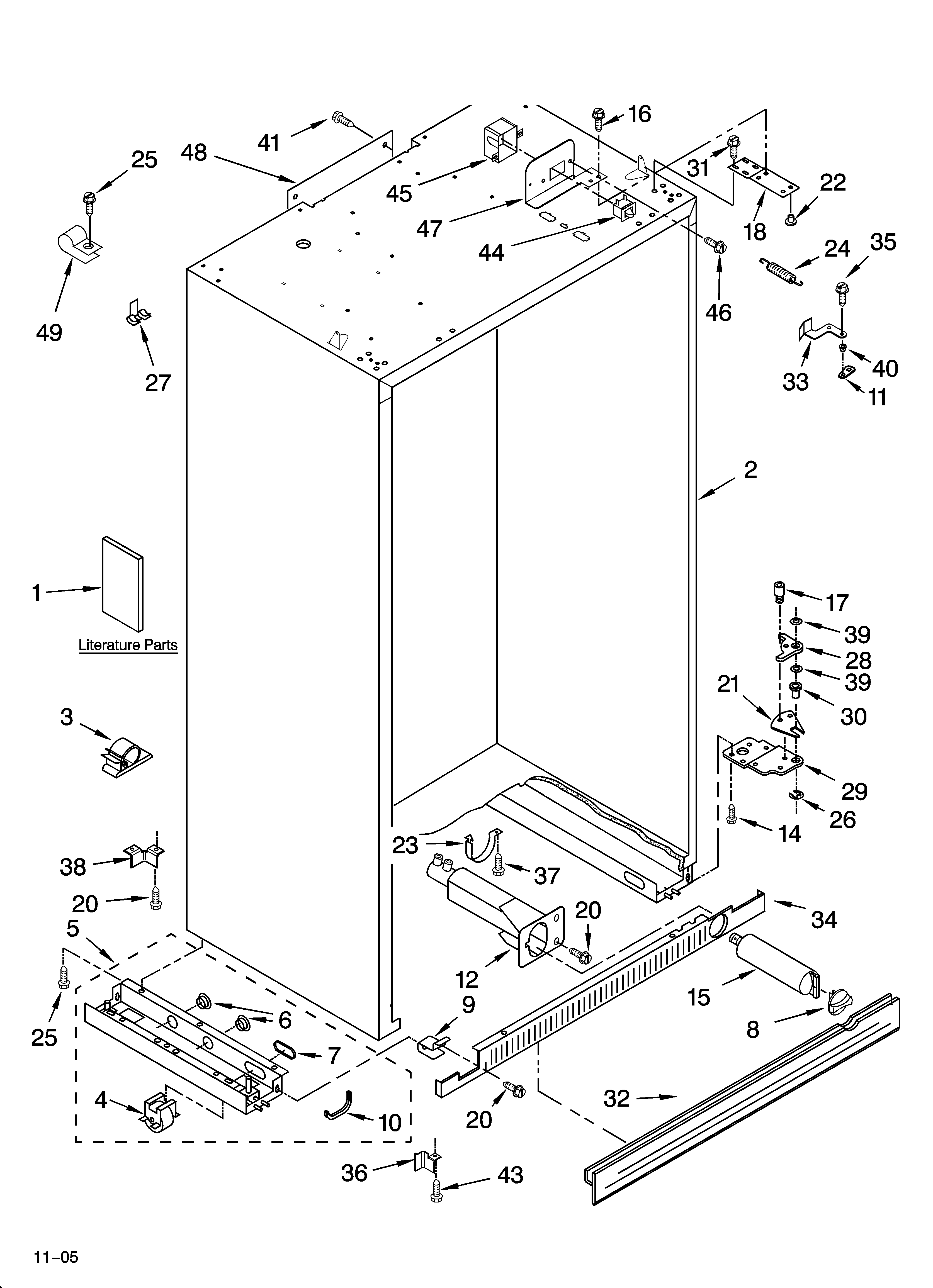 KitchenAid KSSC42FMS02 cabinet parts diagram