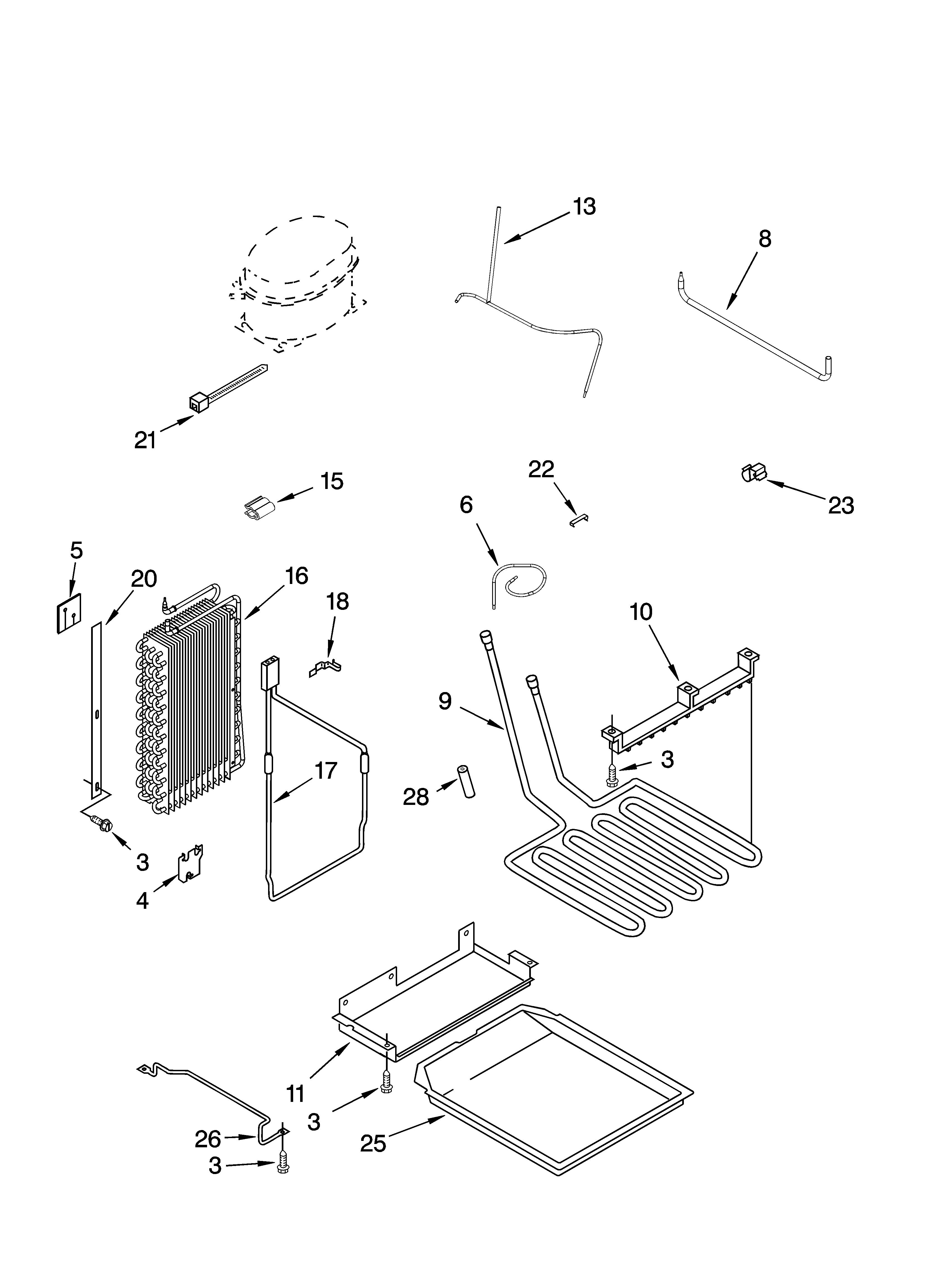 KitchenAid KSSO42QMX02 lower unit and tube parts diagram