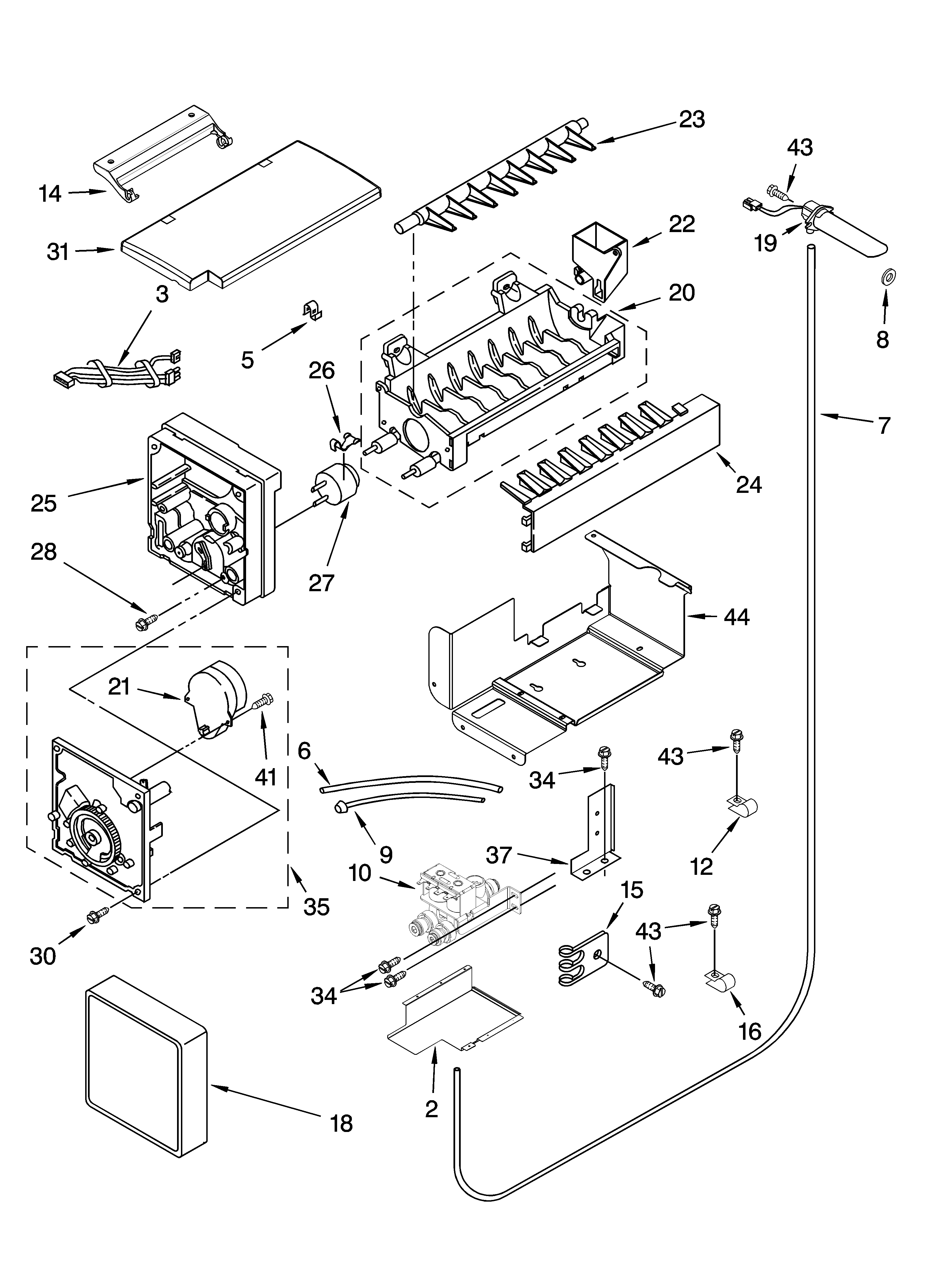 KitchenAid KSSO42QMX02 icemaker parts diagram