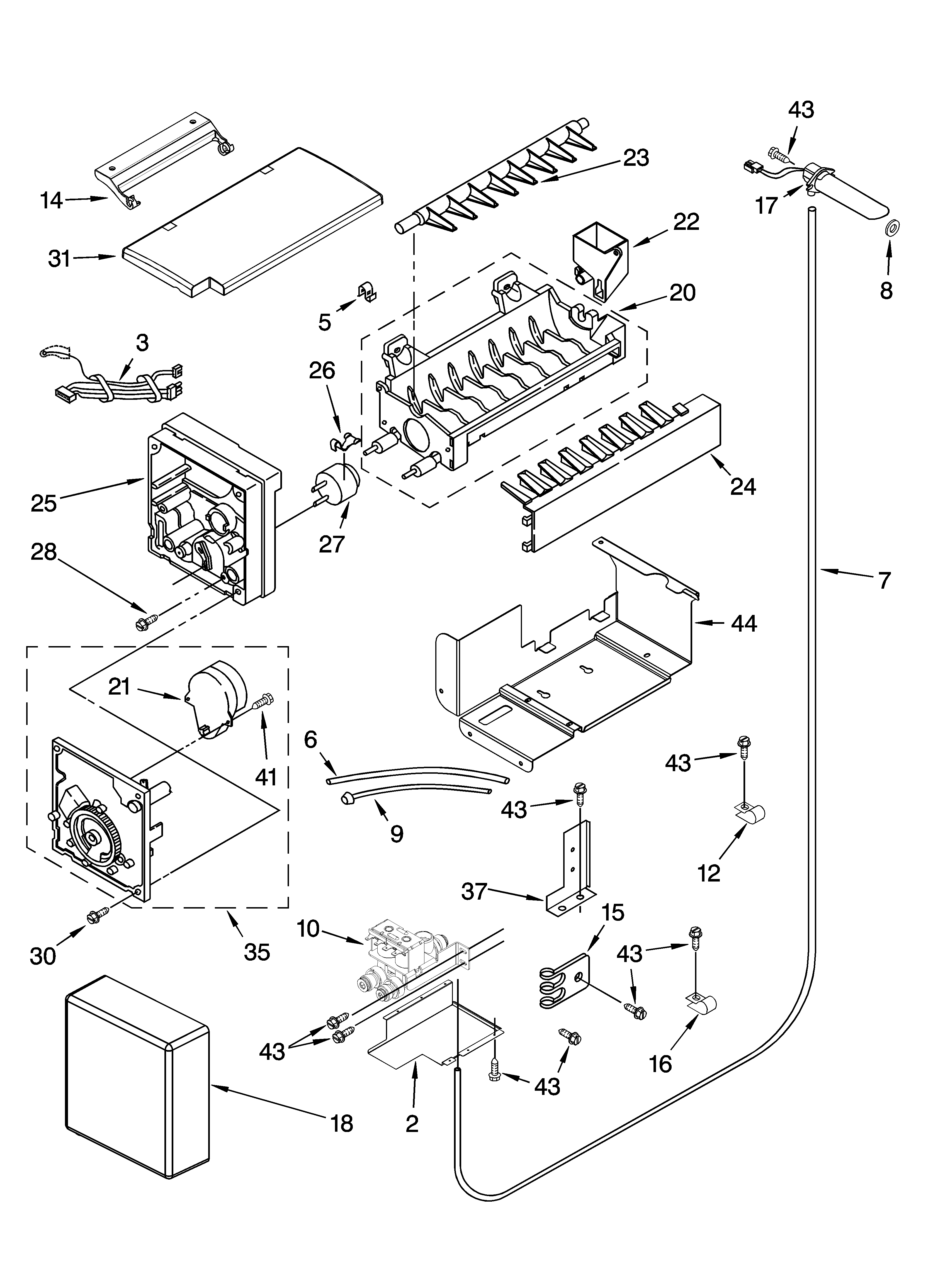KitchenAid KSSO48QMX02 icemaker parts diagram