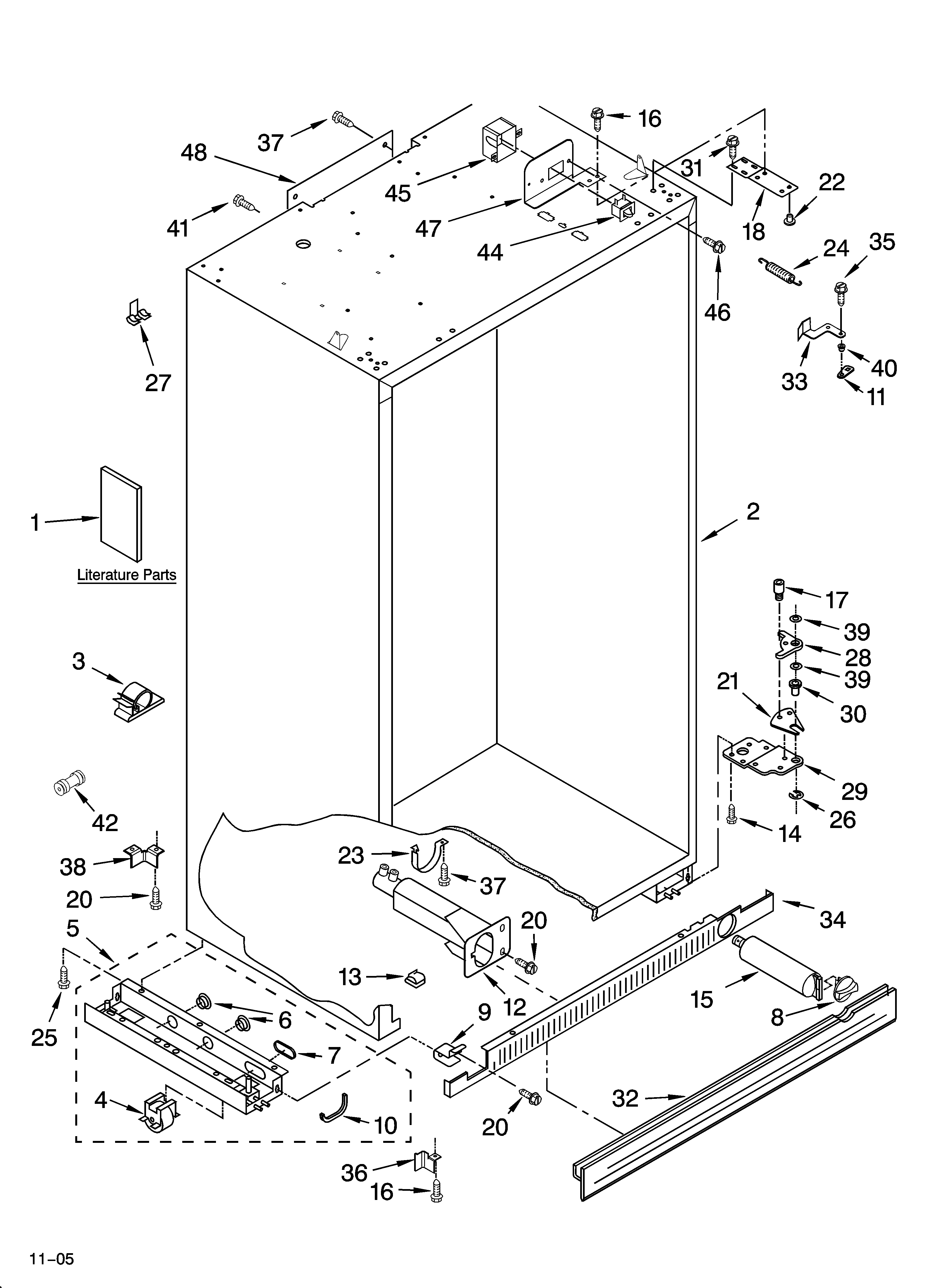 KitchenAid KSSP42QMS02 cabinet parts diagram