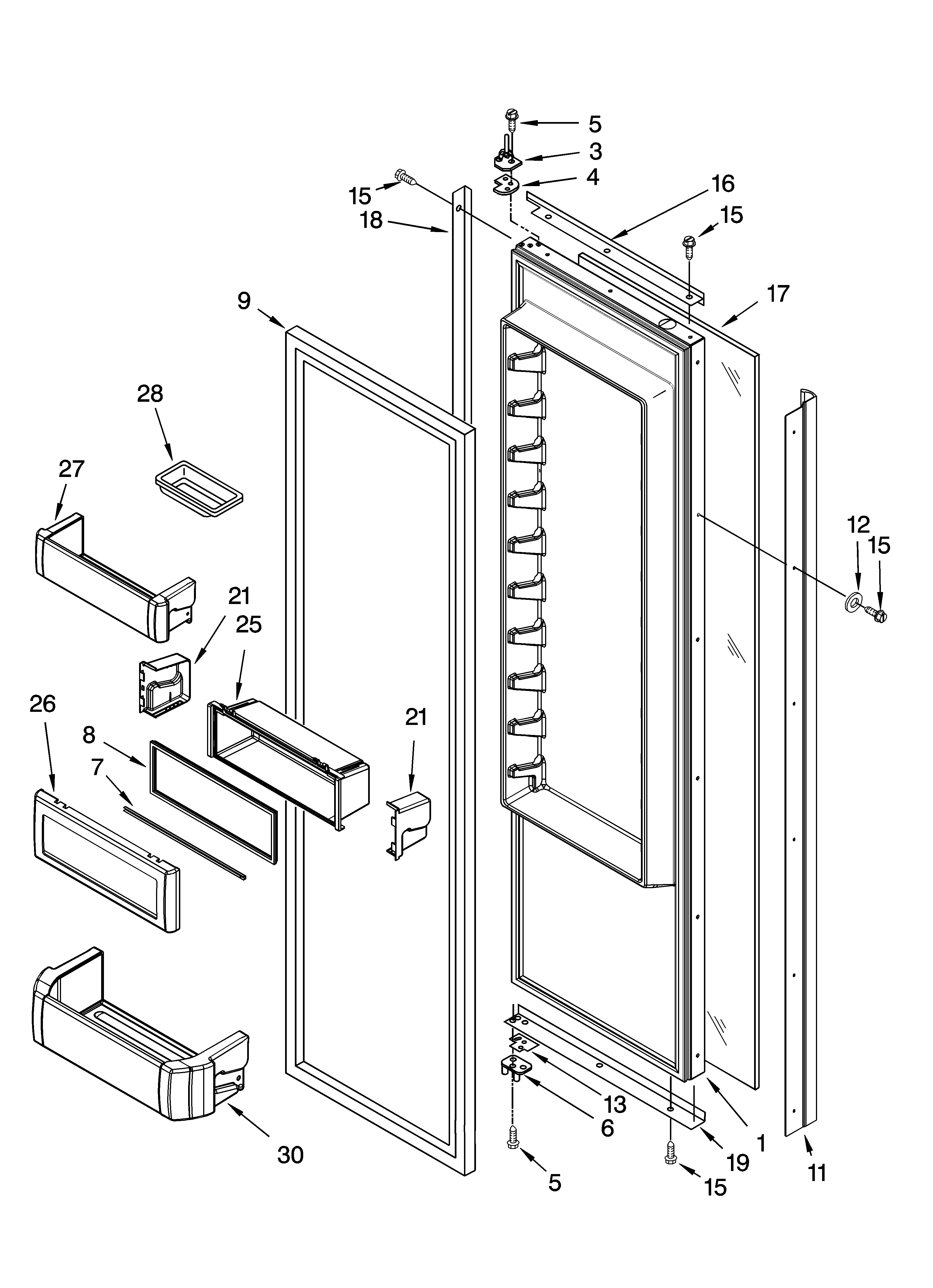 KitchenAid KSSP42QMS02 refrigerator door parts diagram