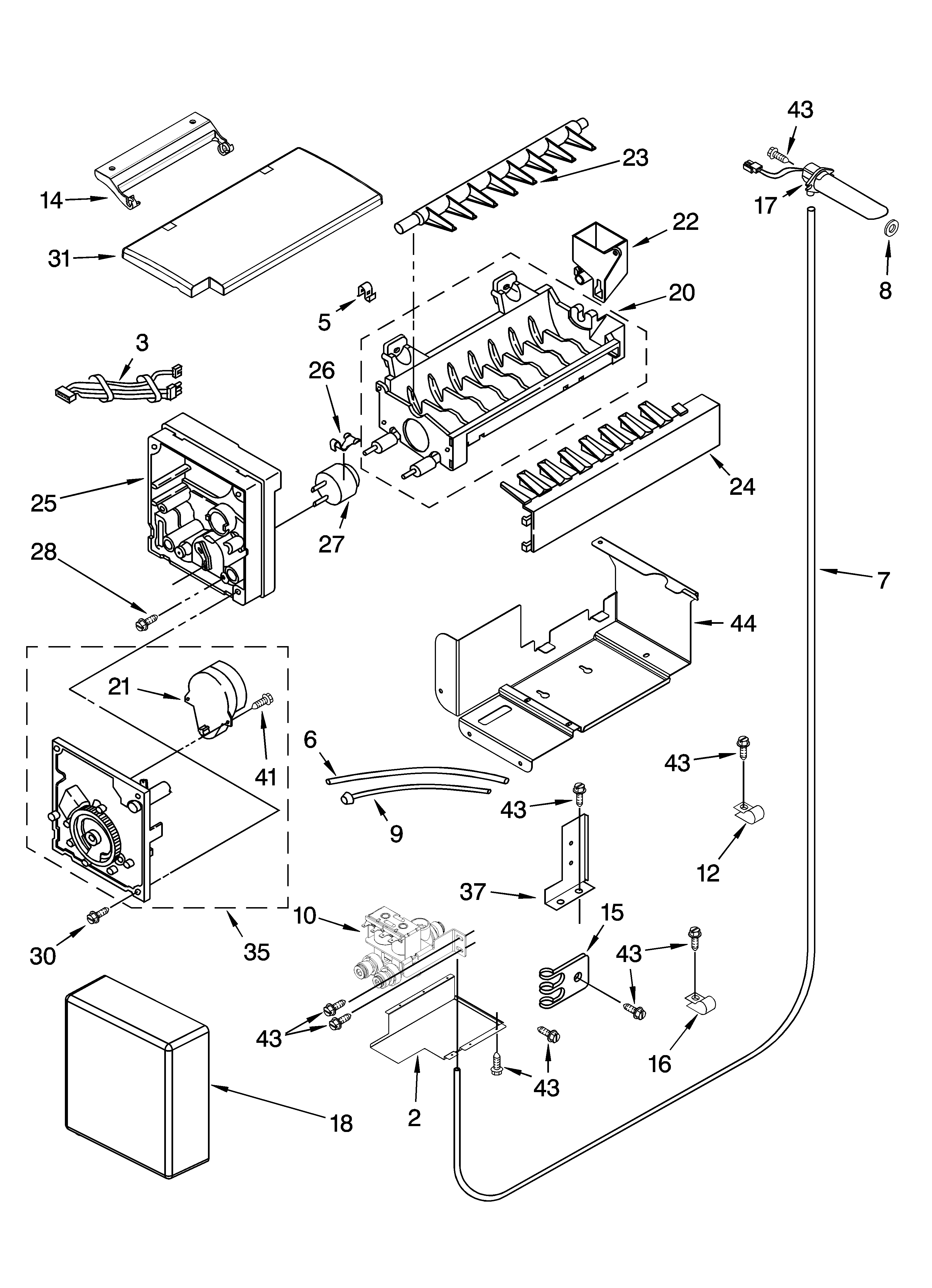 KitchenAid KSSP42QMS02 icemaker parts diagram