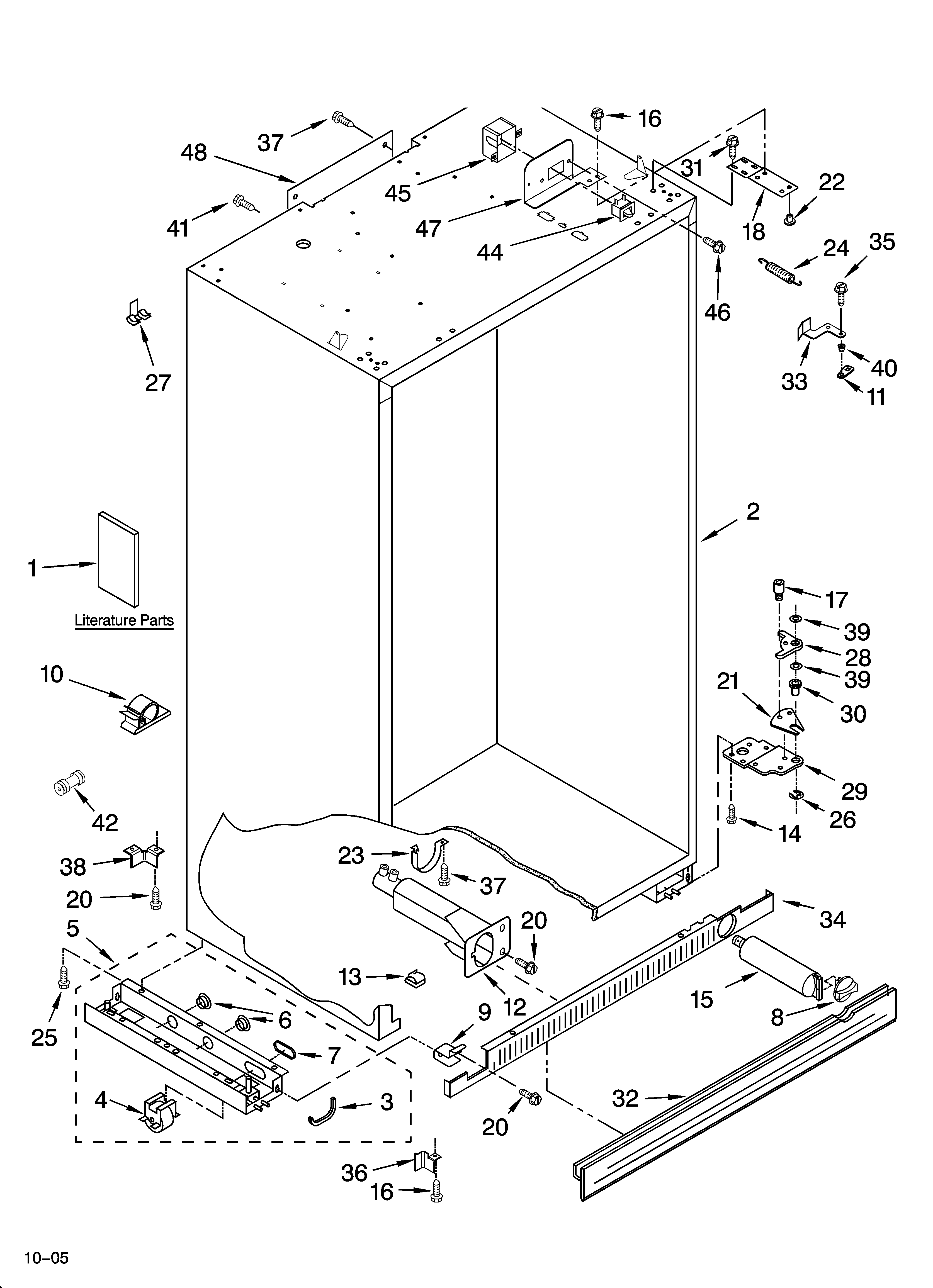 KitchenAid KSSP48QMS02 cabinet parts diagram