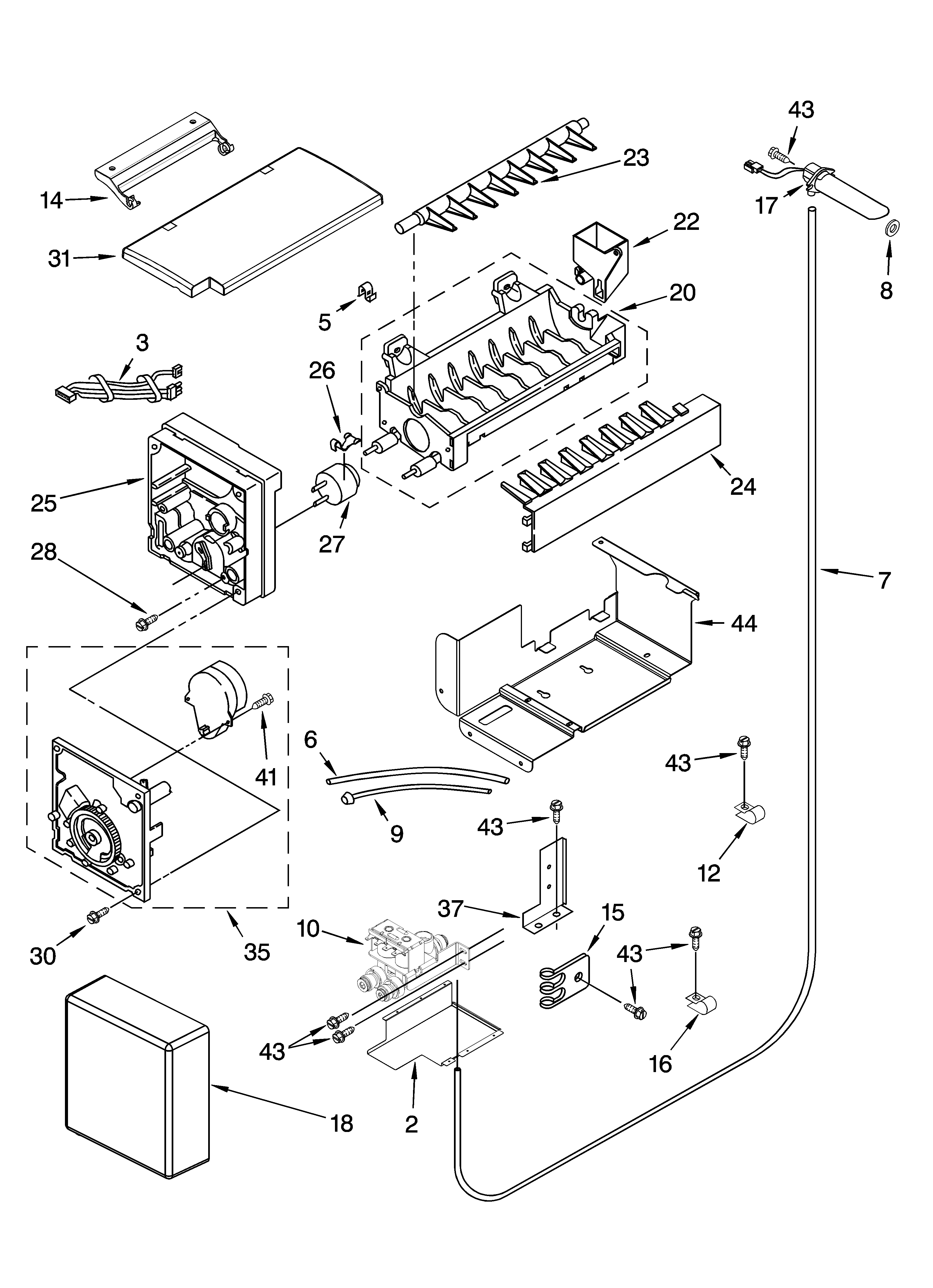 KitchenAid KSSP48QMS02 icemaker parts diagram