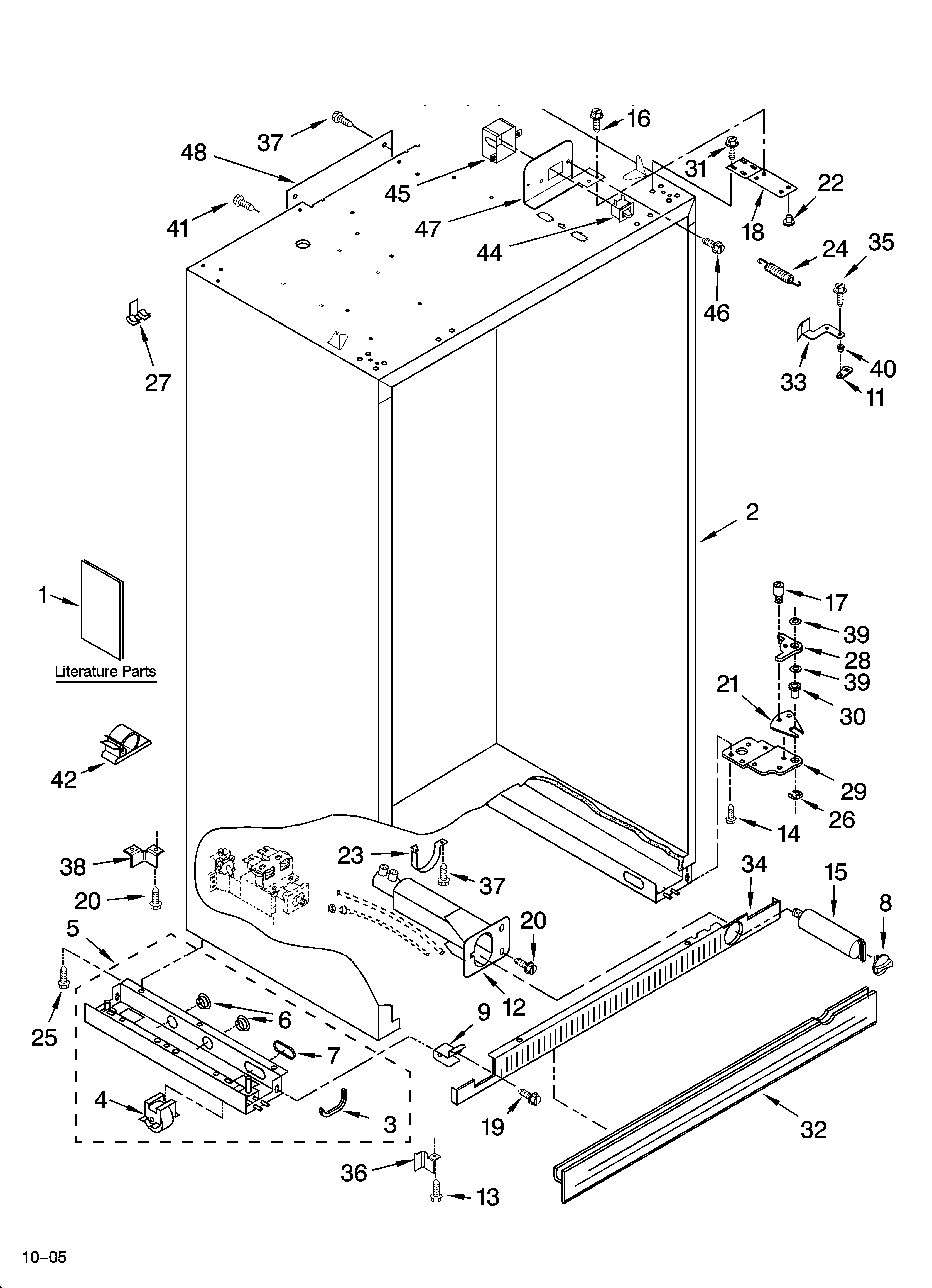 KitchenAid KSSS36FMX02 cabinet parts diagram