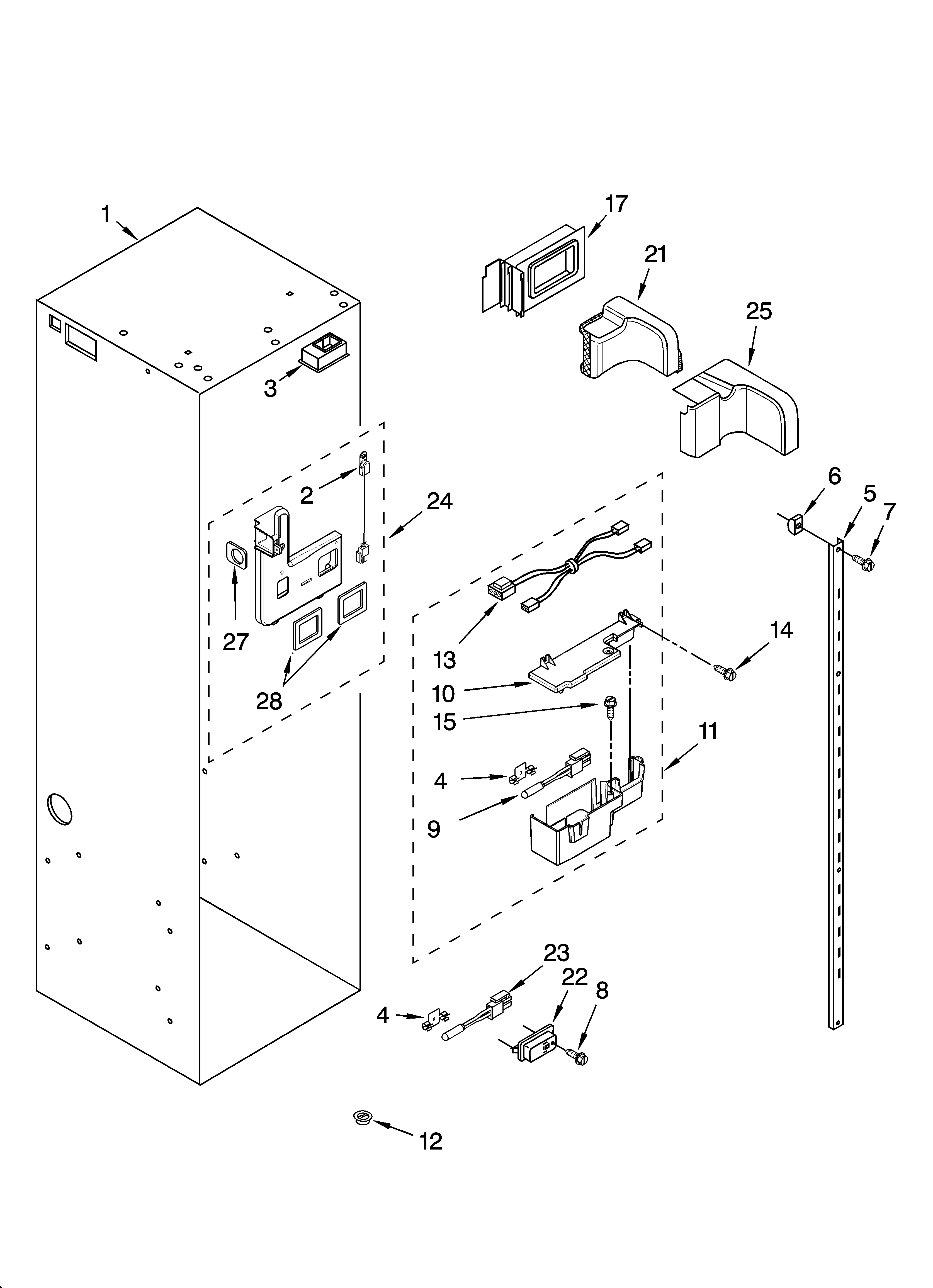 KitchenAid KSSS36FMX02 refrigerator liner parts diagram