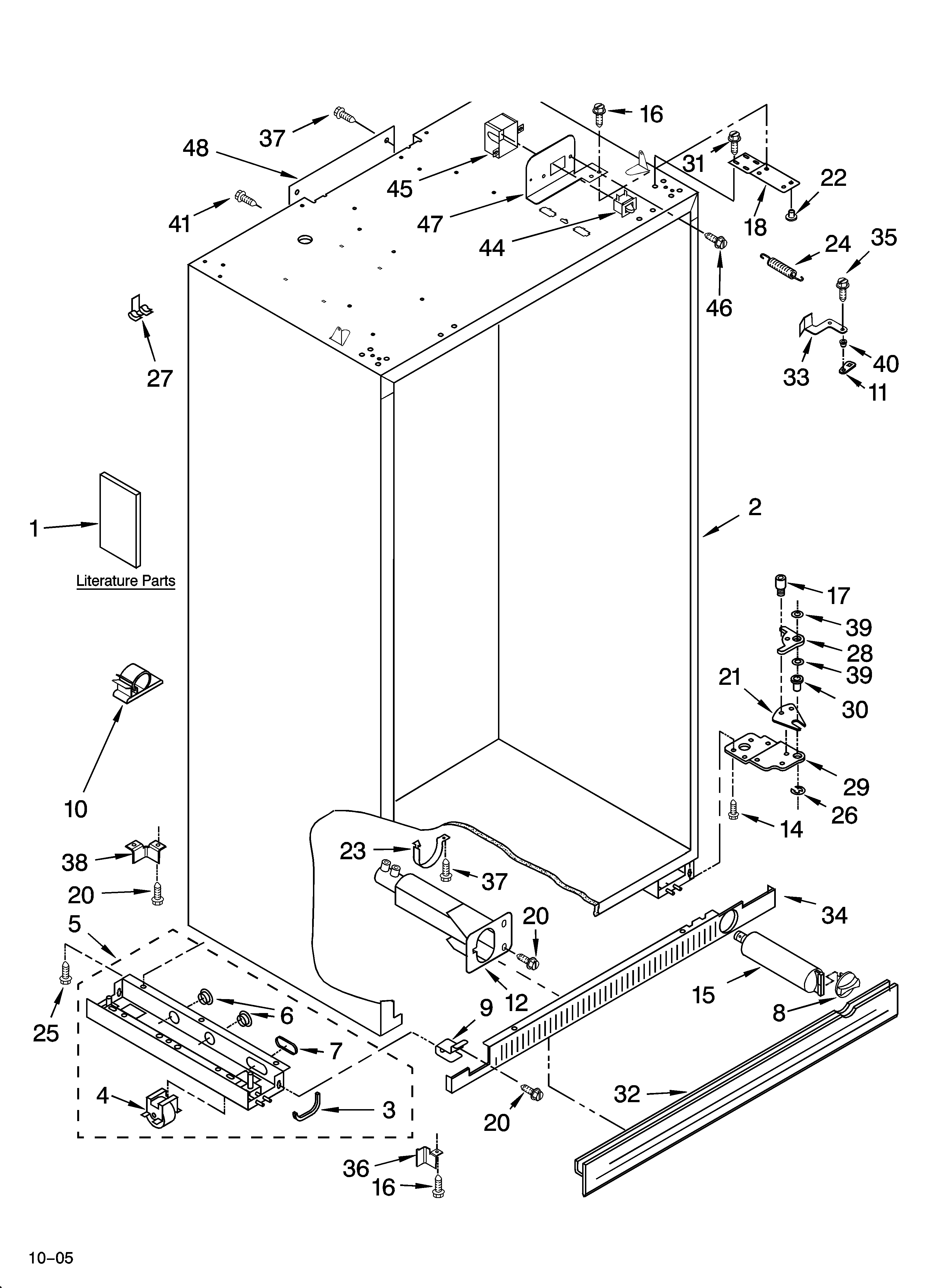 KitchenAid KSSS42FMB02 cabinet parts diagram