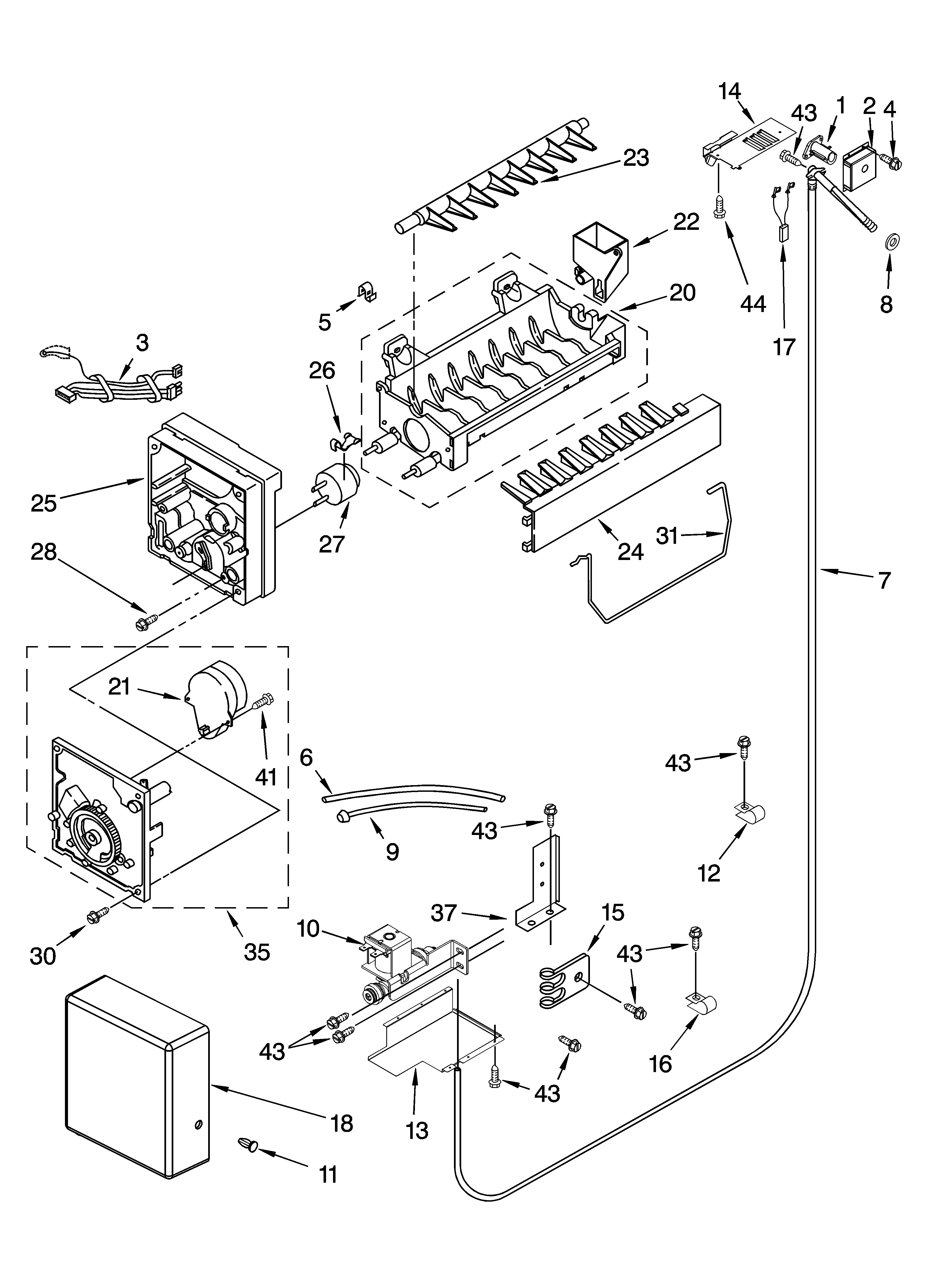 KitchenAid KSSS42FMB02 icemaker parts diagram