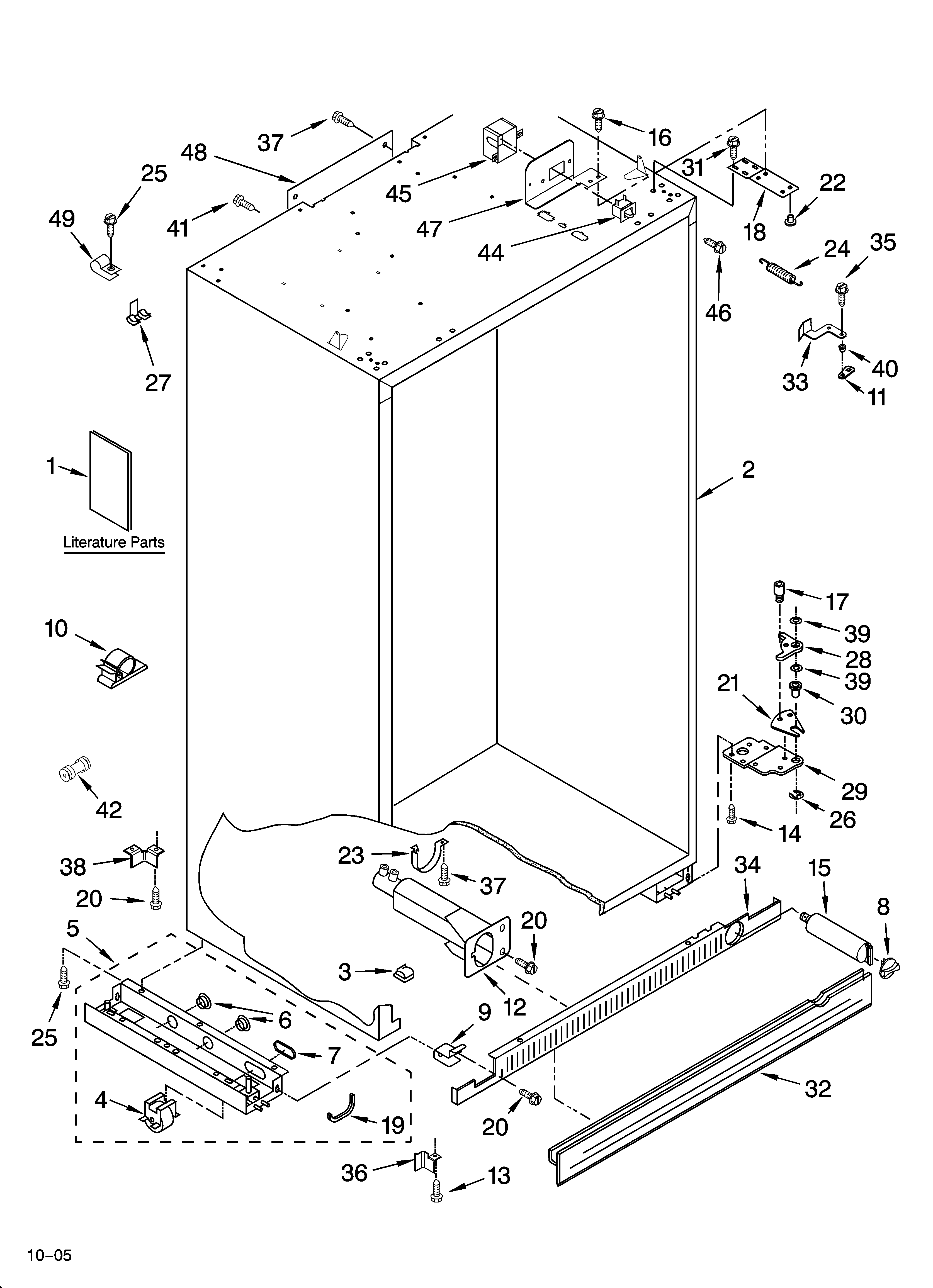 KitchenAid KSSS42QMX02 cabinet parts diagram