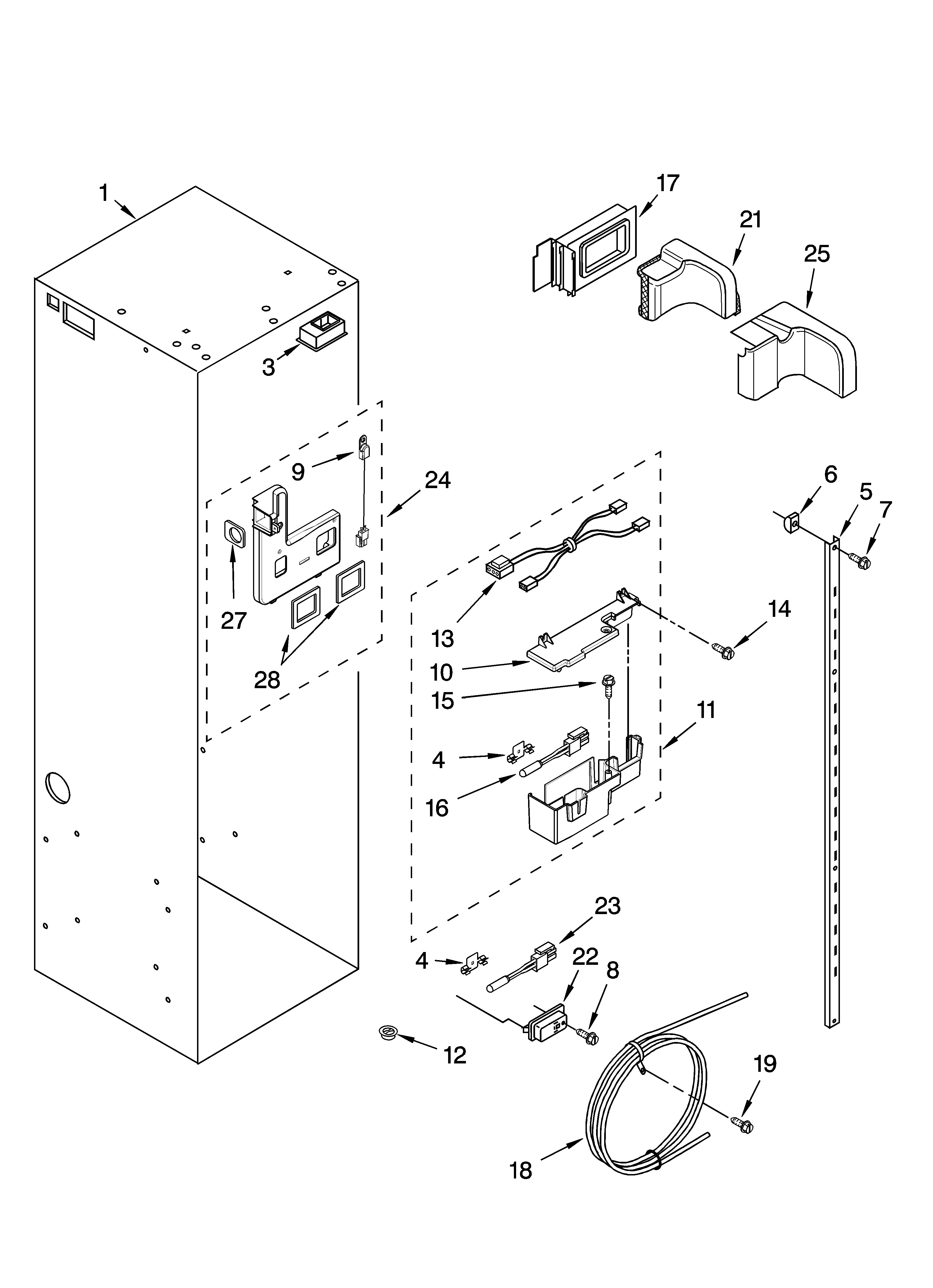 KitchenAid KSSS42QMX02 refrigerator liner parts diagram