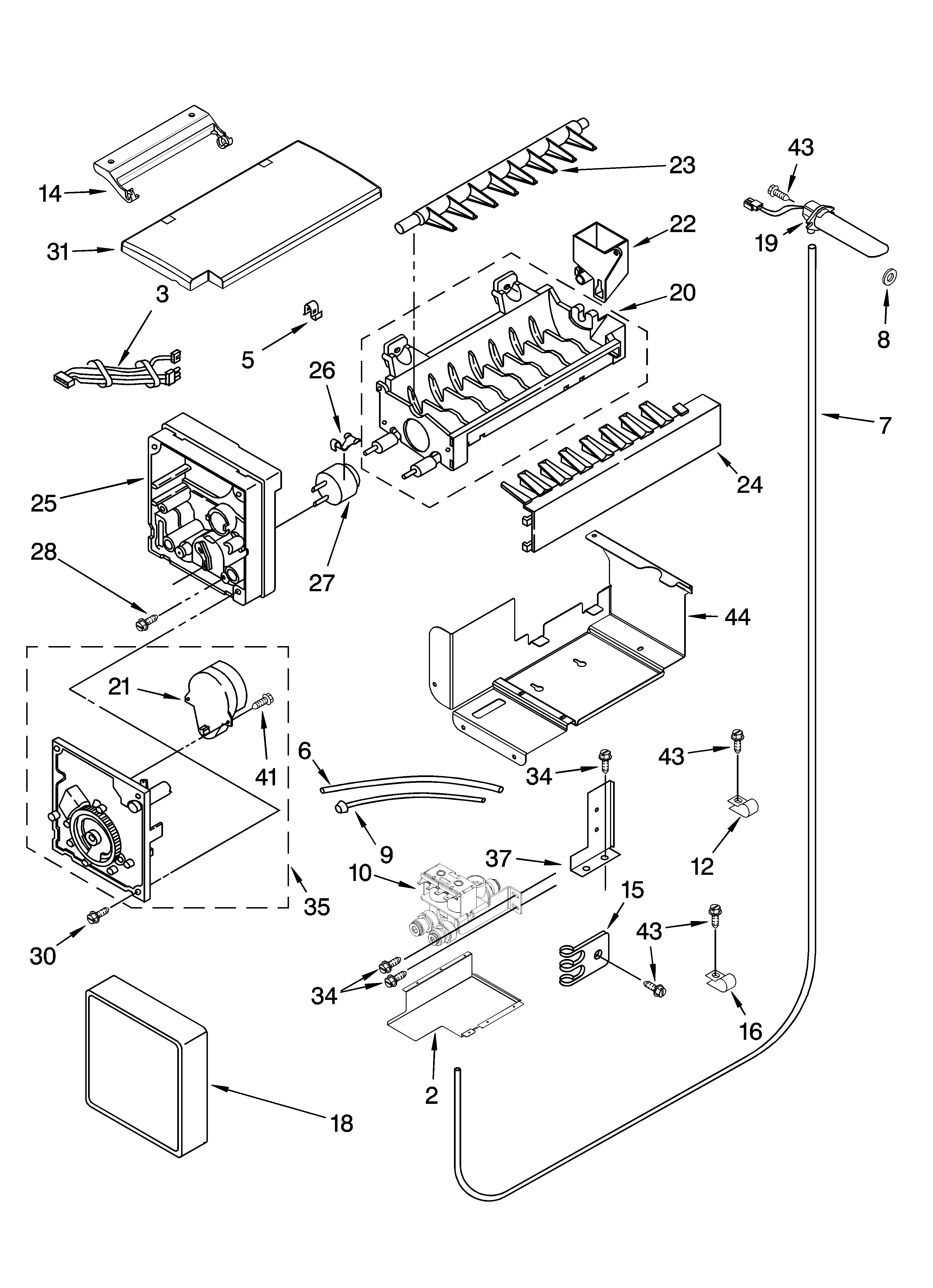 KitchenAid KSSS42QMX02 icemaker parts diagram