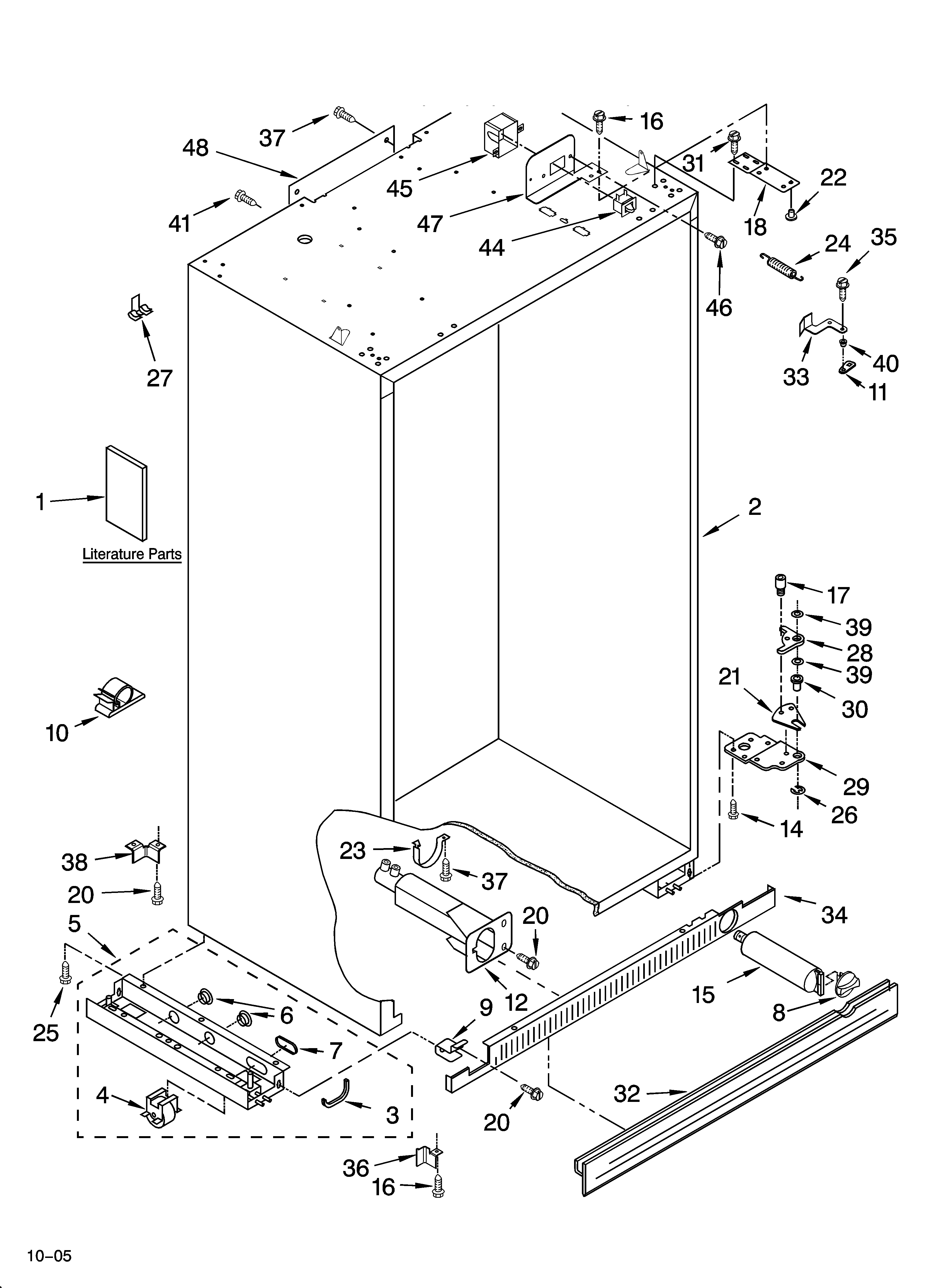KitchenAid KSSS48FMX02 cabinet parts diagram