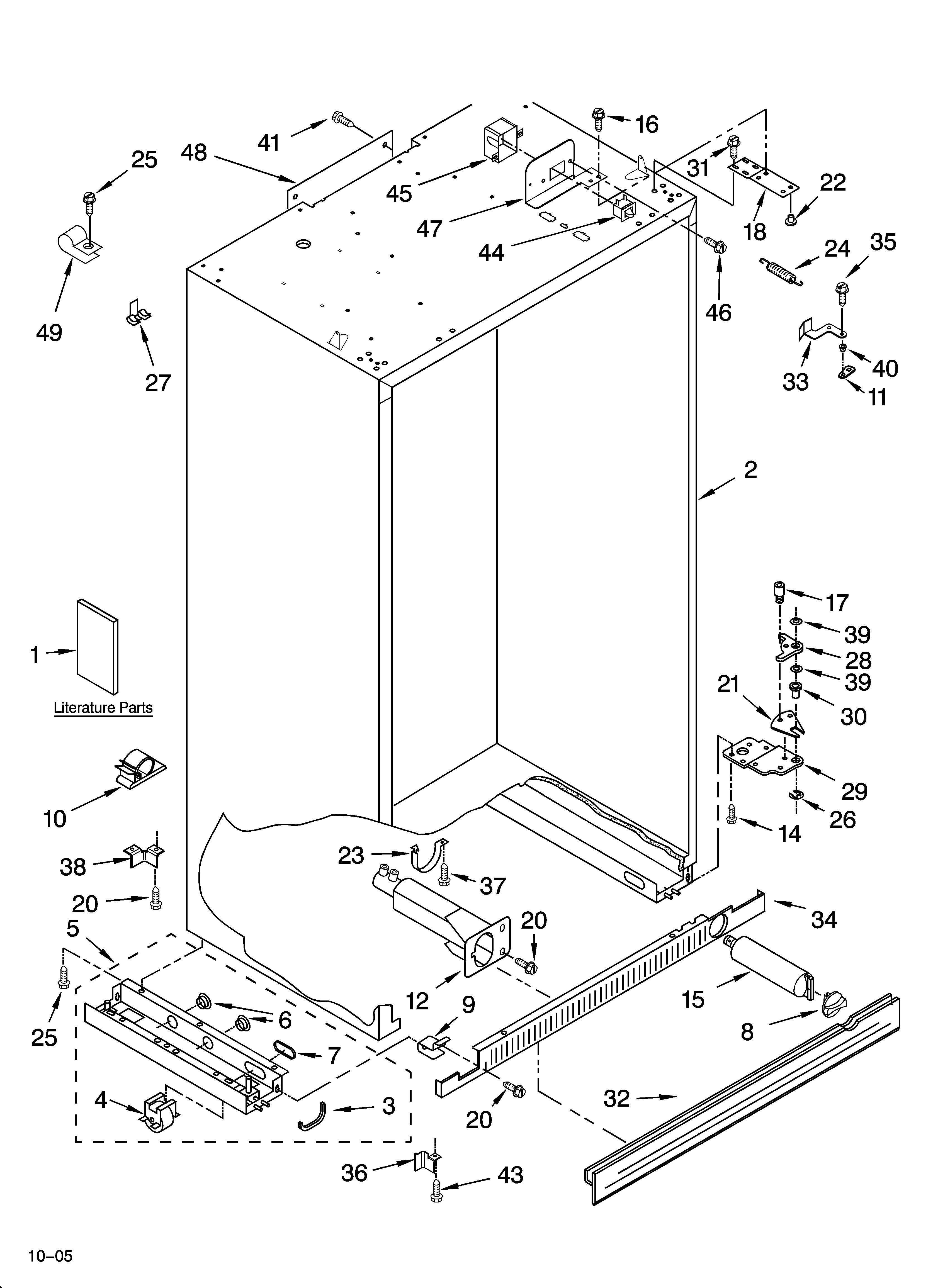 KitchenAid KSSV42FMS02 cabinet parts diagram