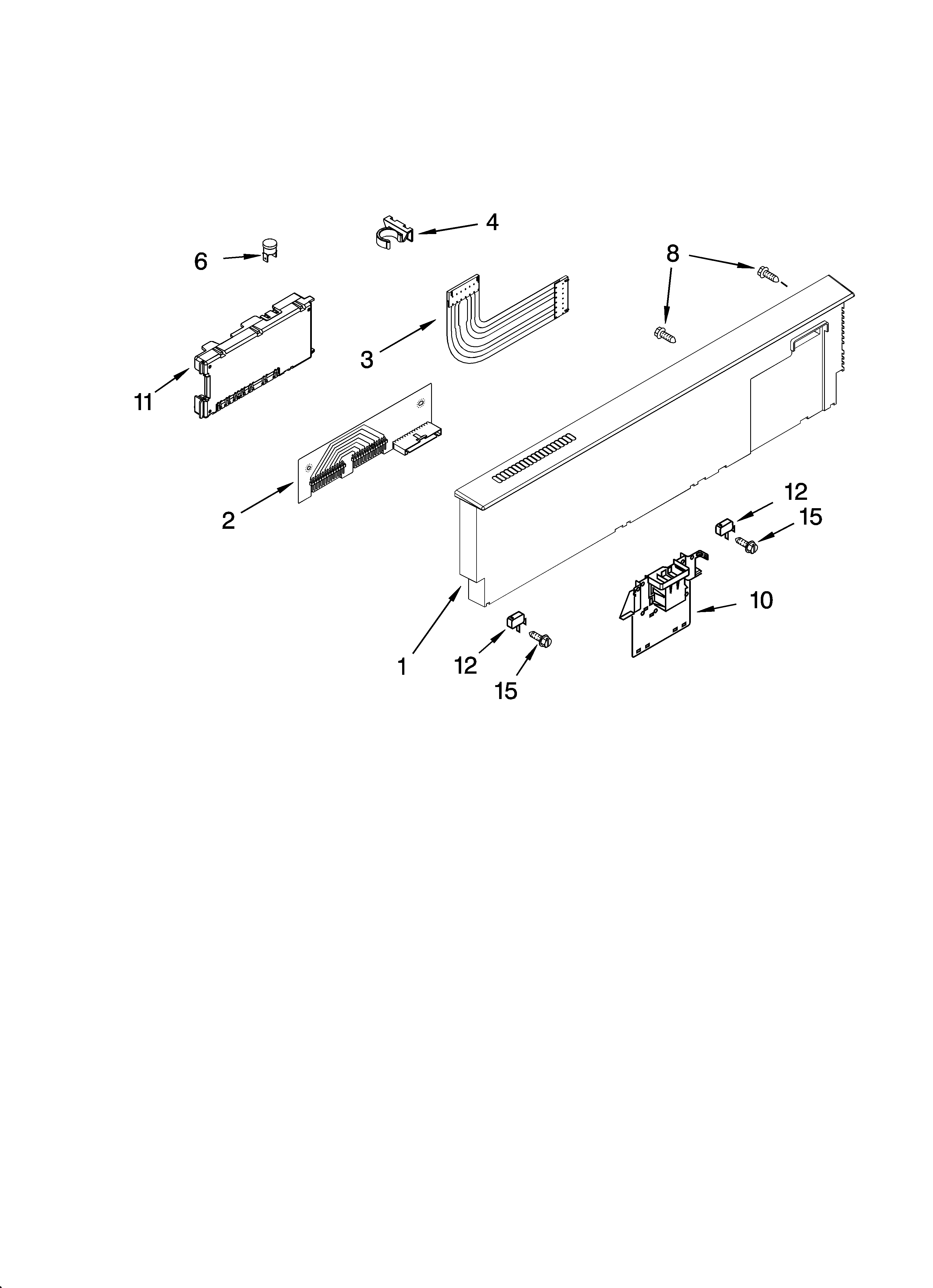 KitchenAid KUDI02CRWH1 control panel parts diagram