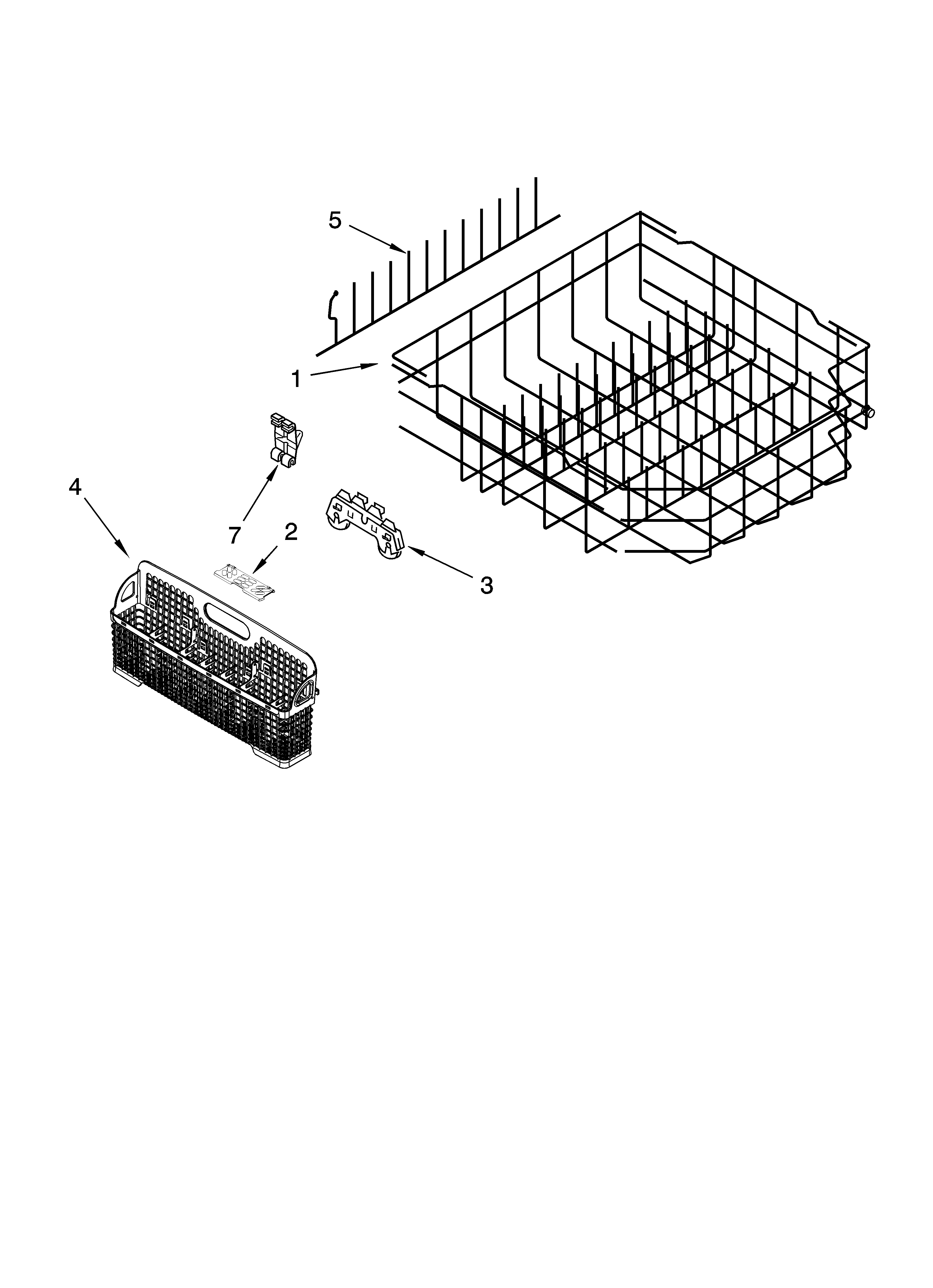 KitchenAid KUDI02CRWH1 lower rack parts, optional parts (not included) diagram