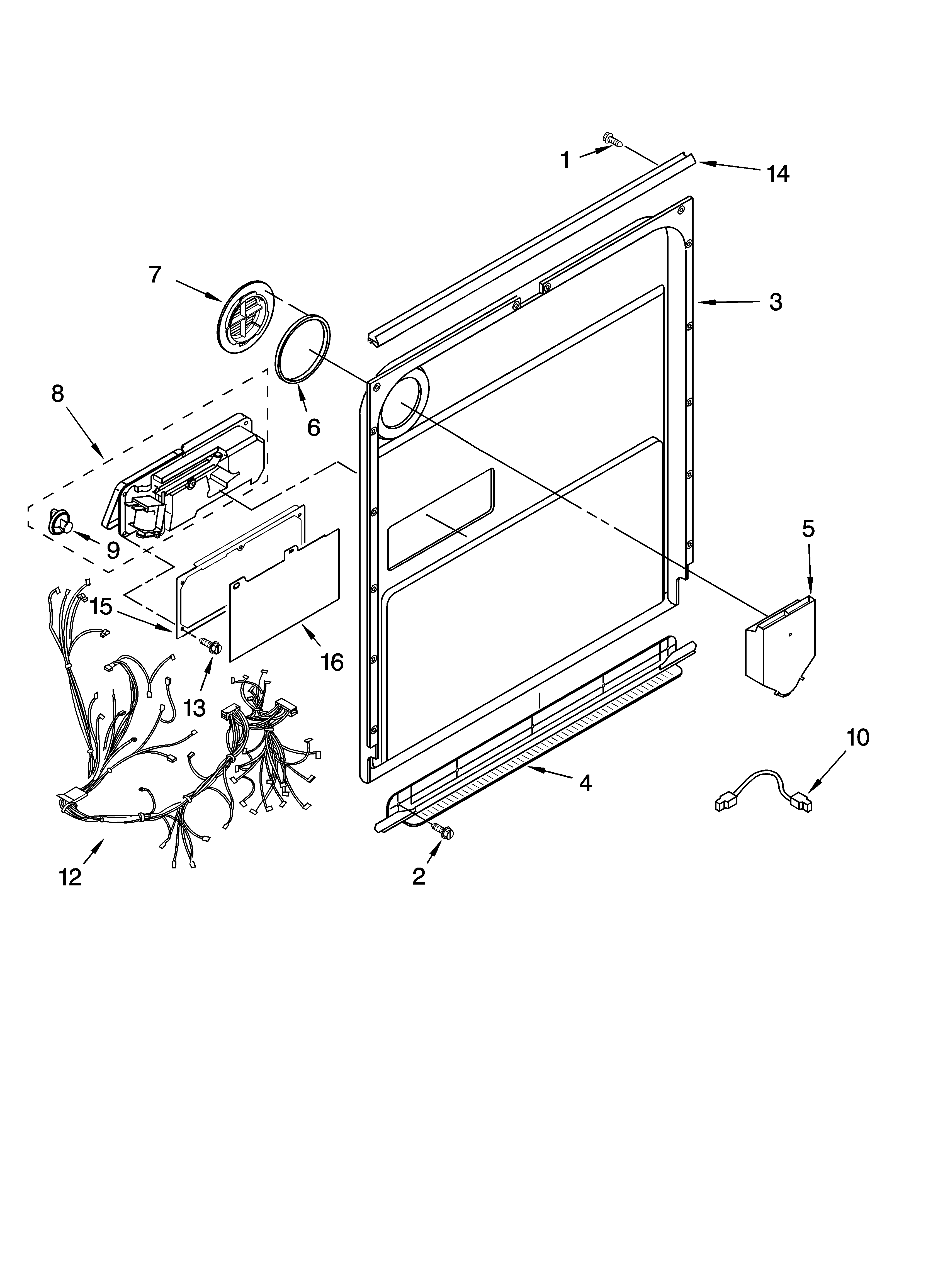 KitchenAid KUDI02IRBL1 door and latch parts diagram