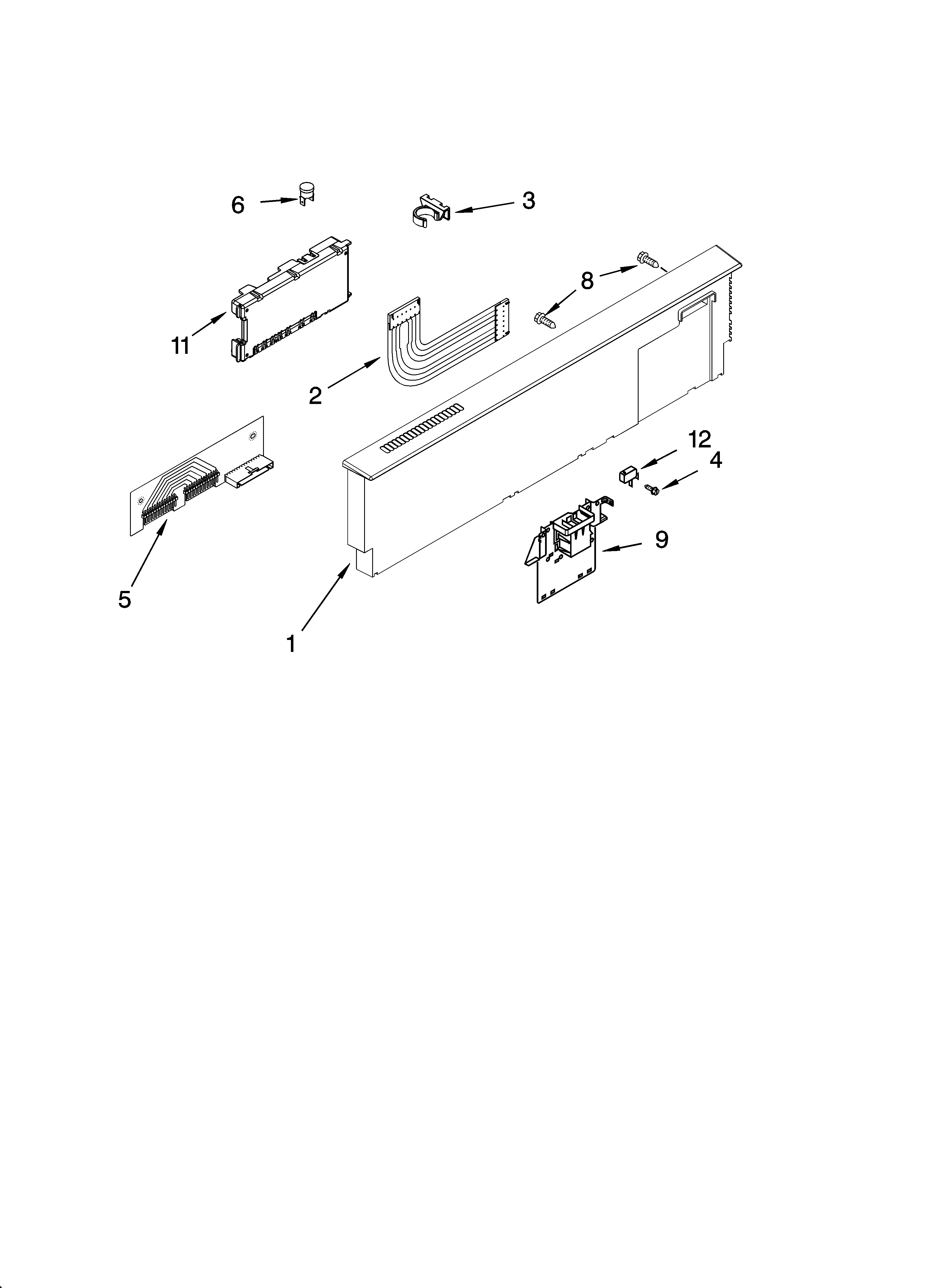KitchenAid KUDP02CRBT1 control panel parts diagram