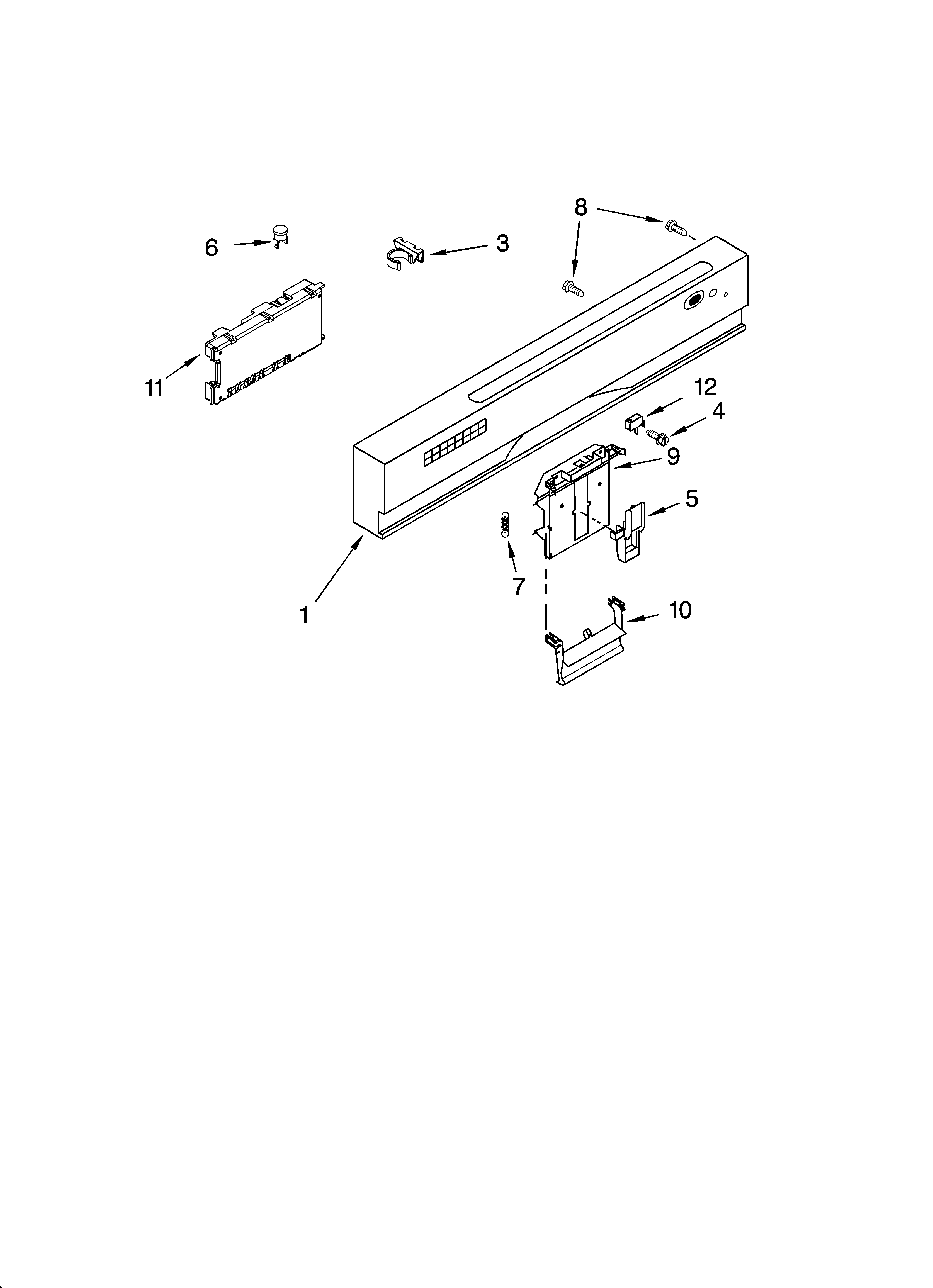 KitchenAid KUDP02IRBL1 control panel parts diagram