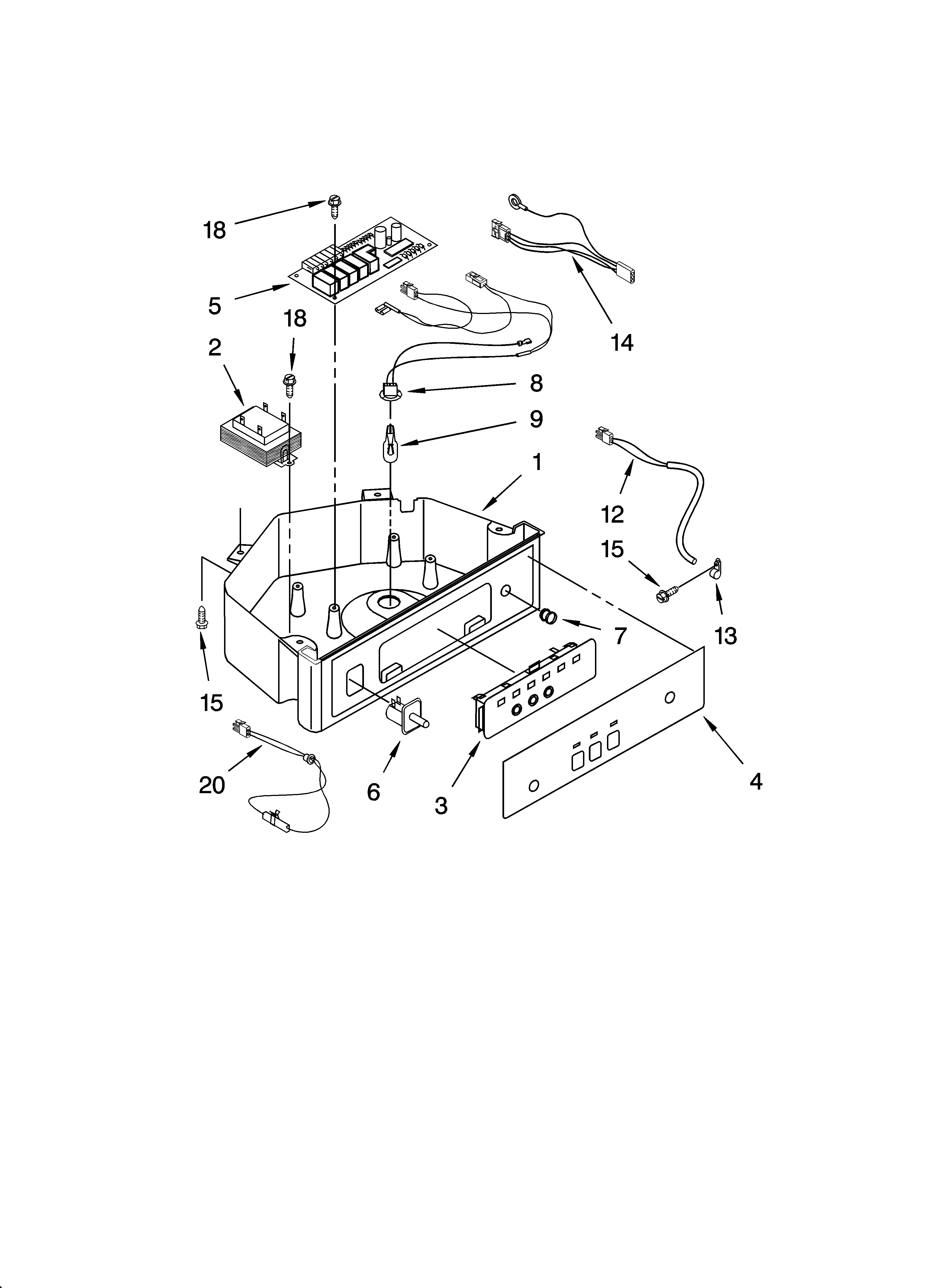 KitchenAid KUIS15NRHB8 control panel parts diagram